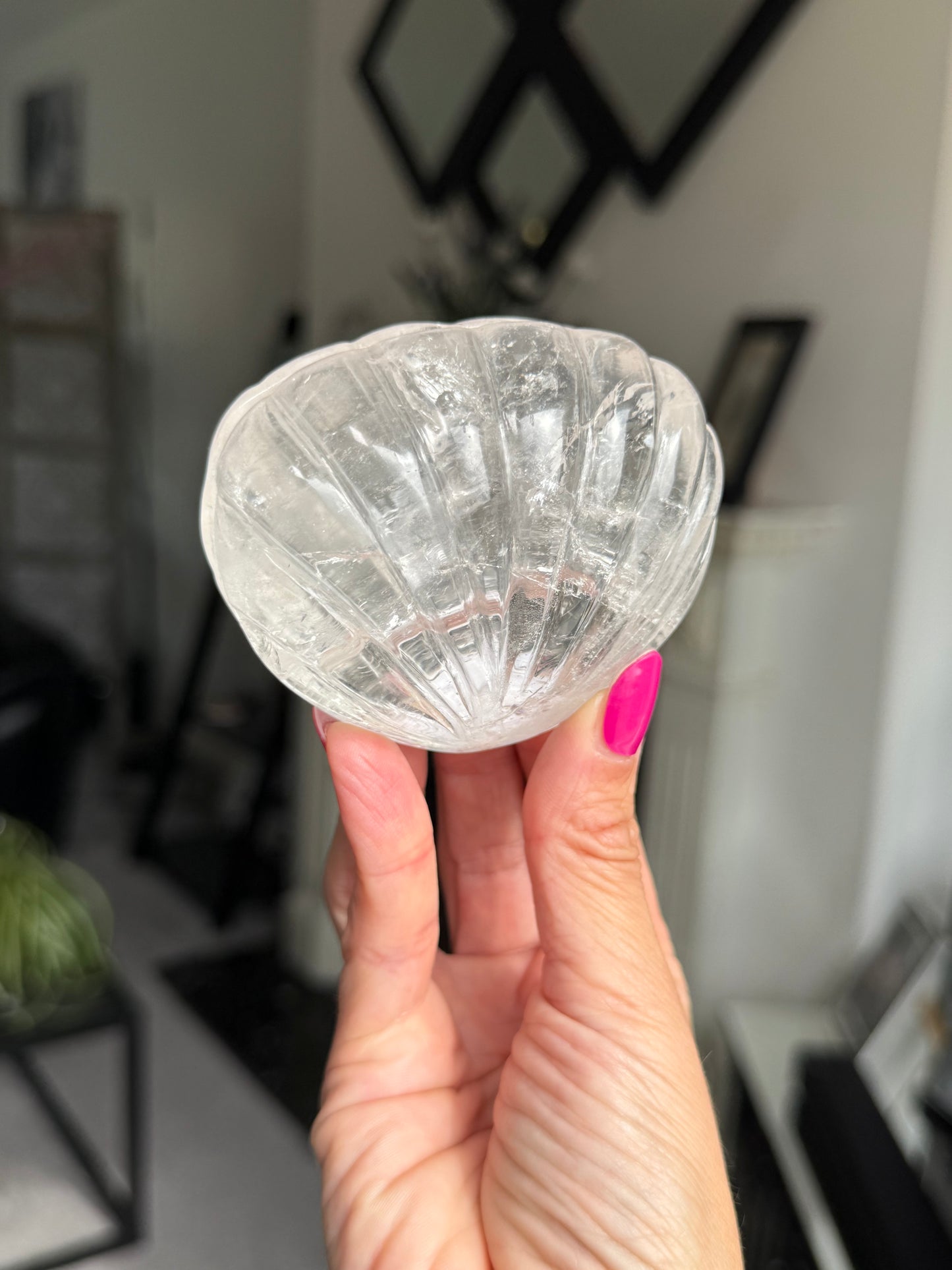 Master Carved Clear Quartz Shell