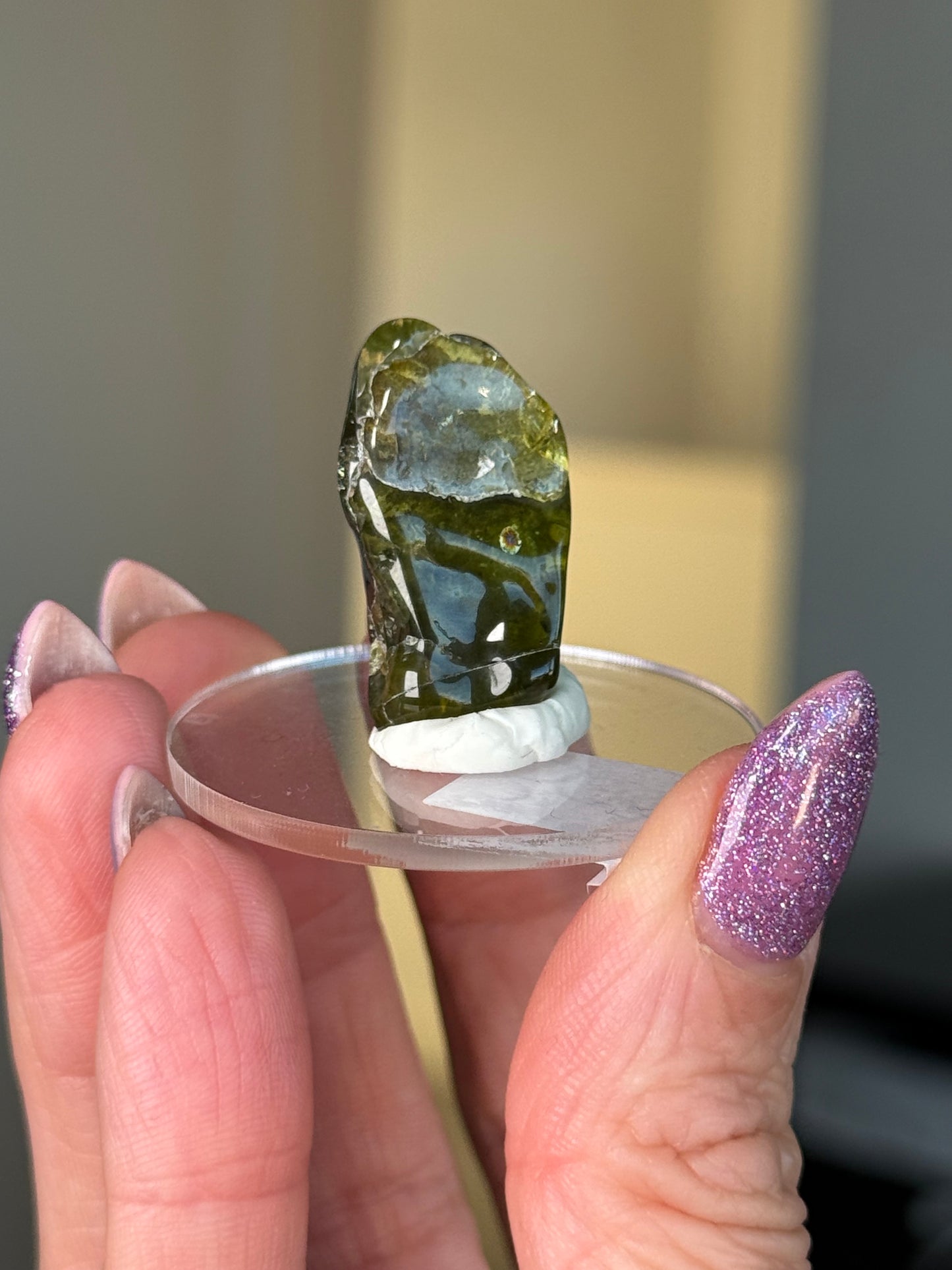 Peridot Tumble On Stand