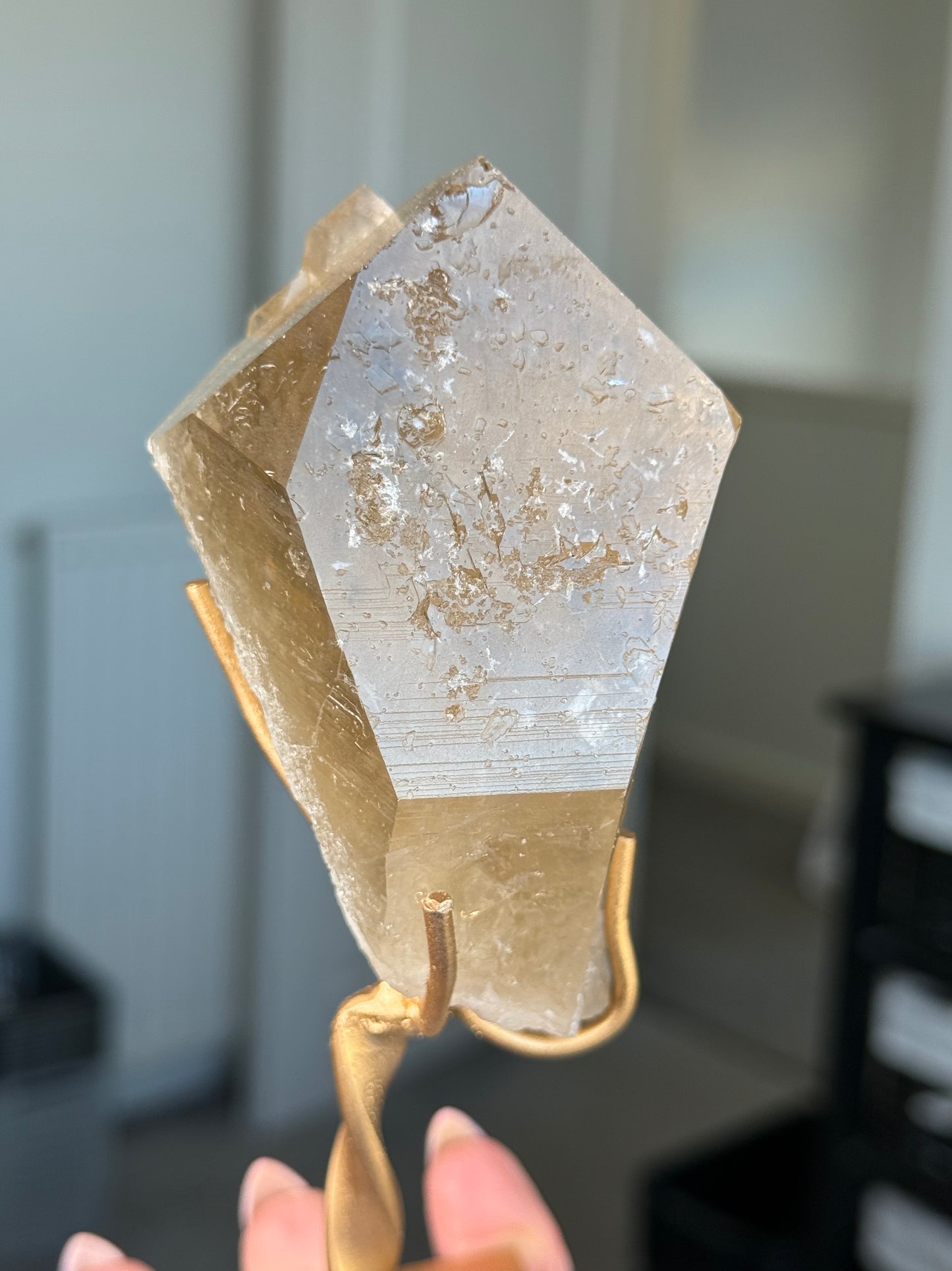 Natural Unpolished Citrine On Stand