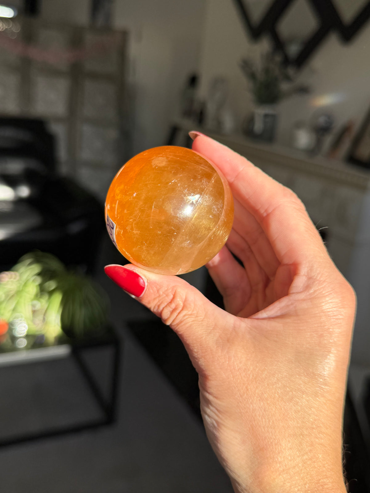 Honey Calcite Sphere