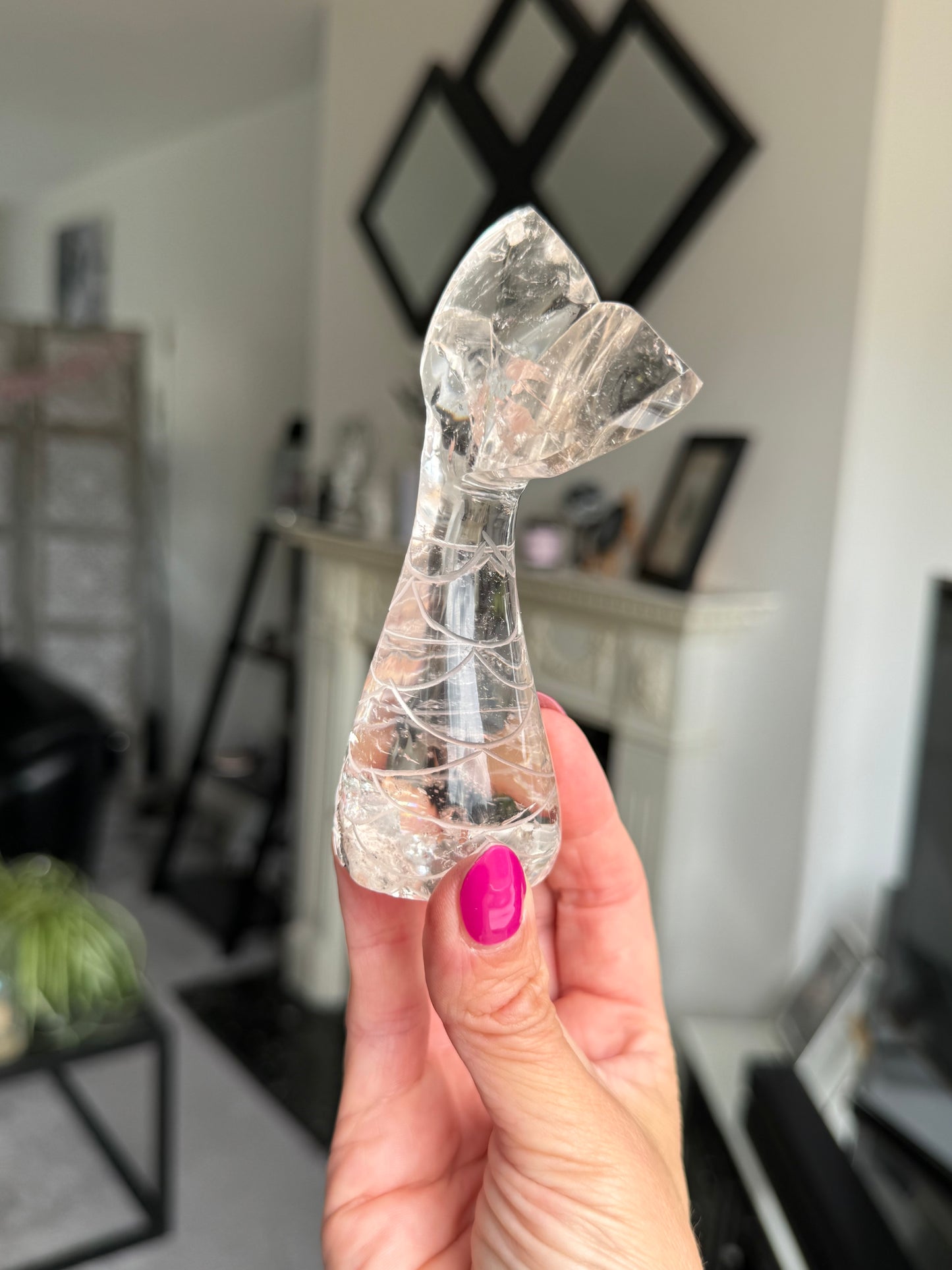Master Carved Mermaid Tail - Clear Quartz