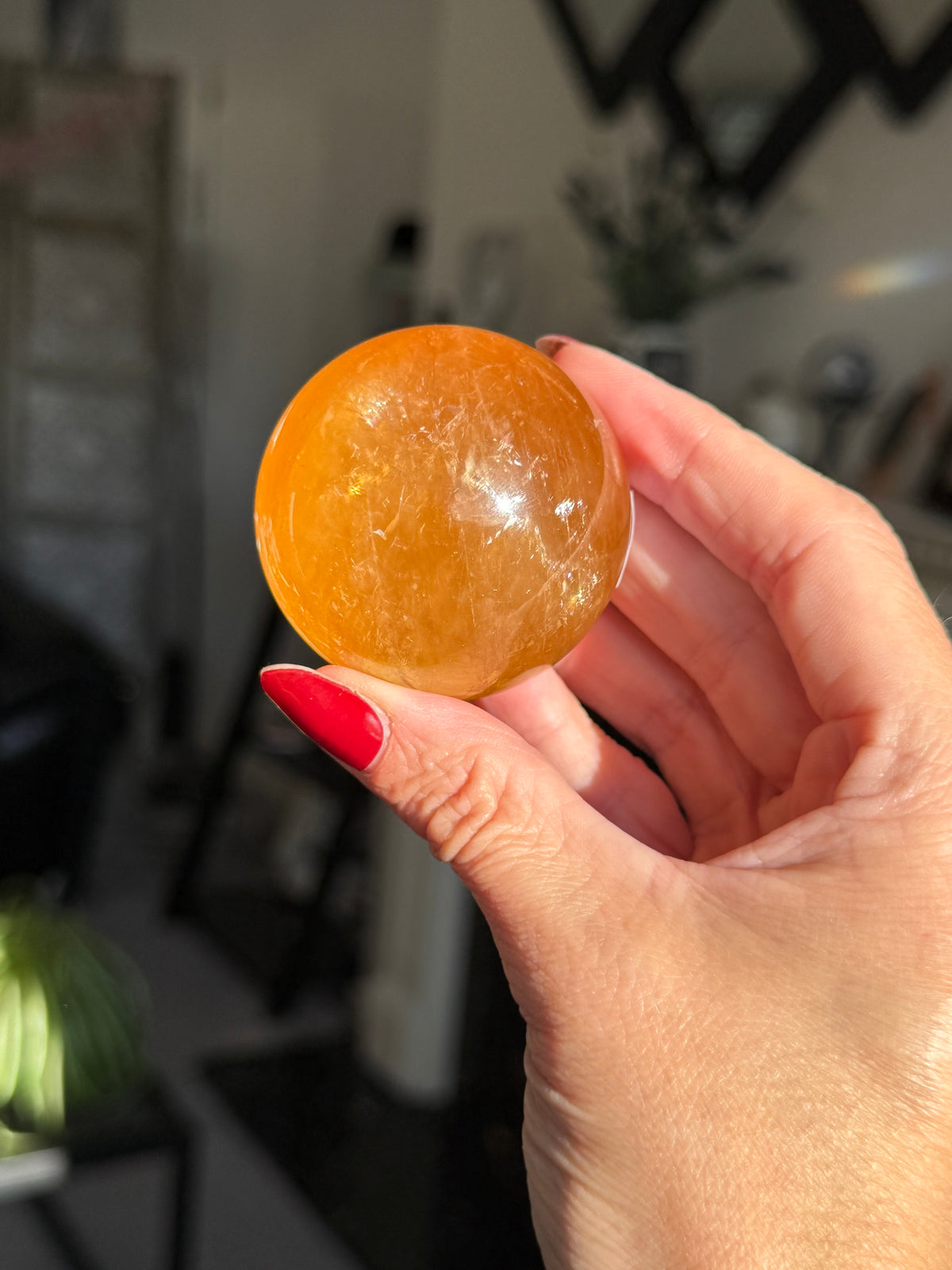 Honey Calcite Sphere - Imperfect