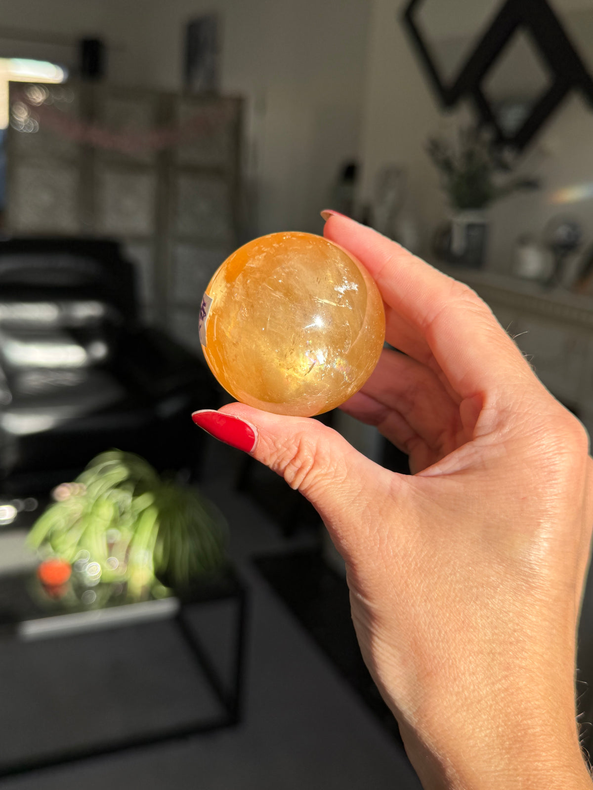 Honey Calcite Sphere - Imperfect