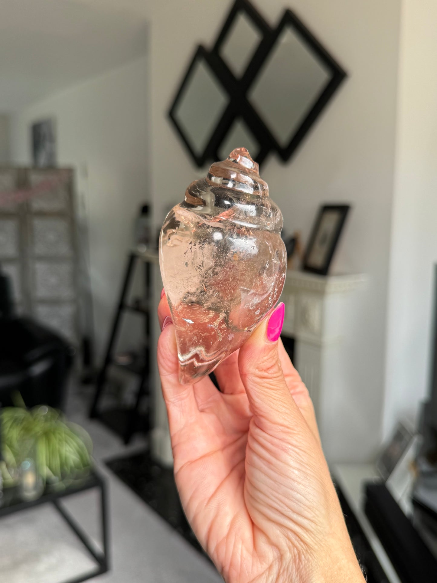 Master Carved Smokey Quartz Shell