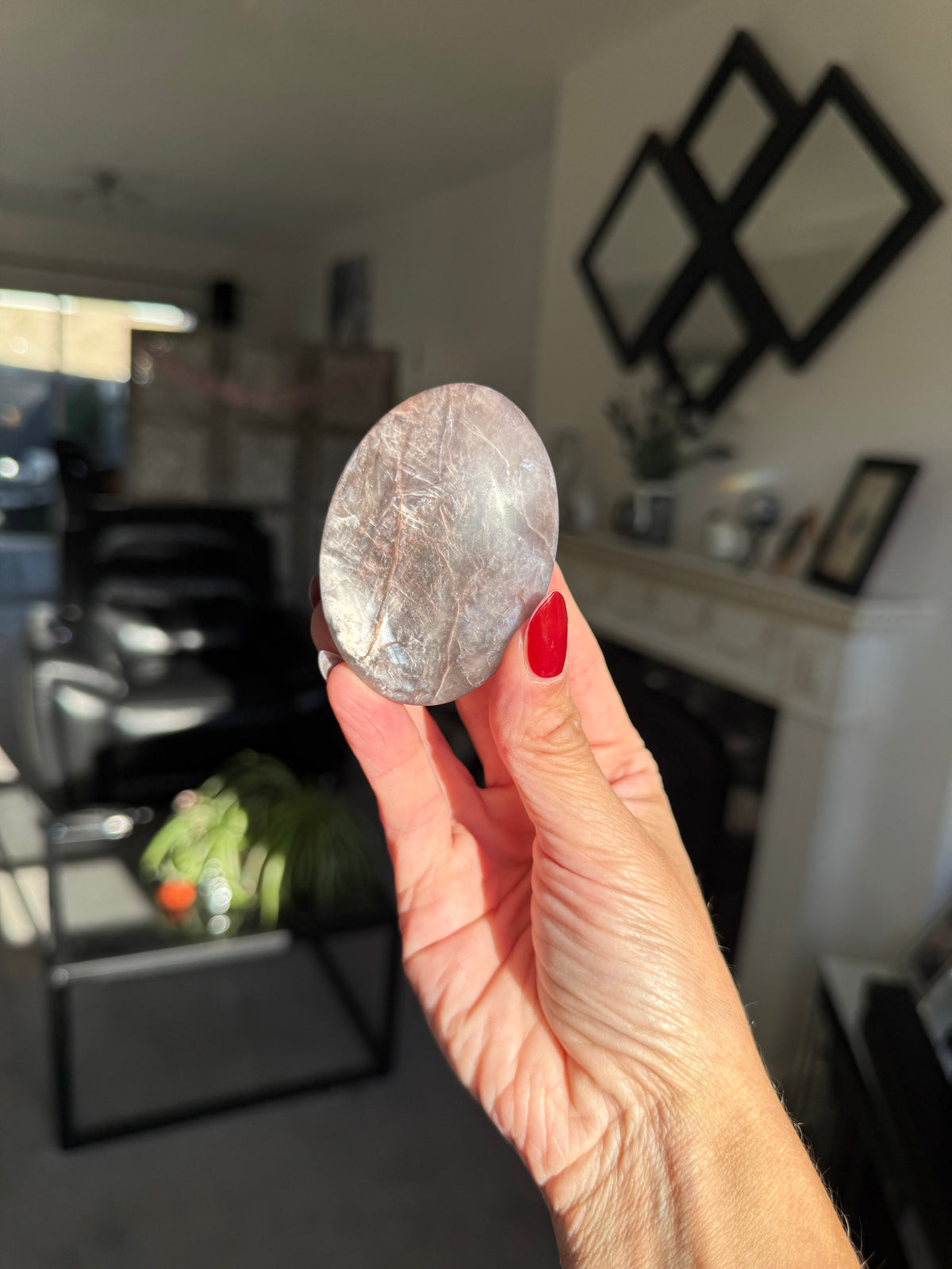 Gem Lepidolite Palm