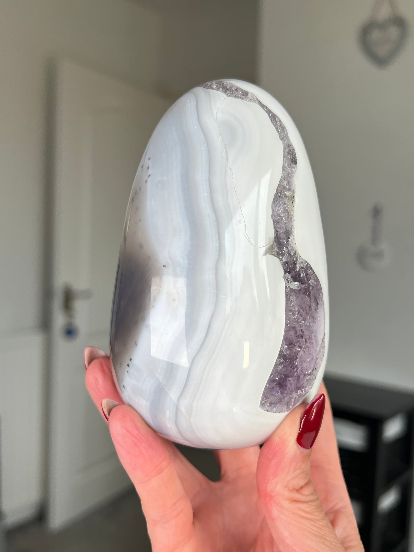 Amethyst Agate Egg With Stand