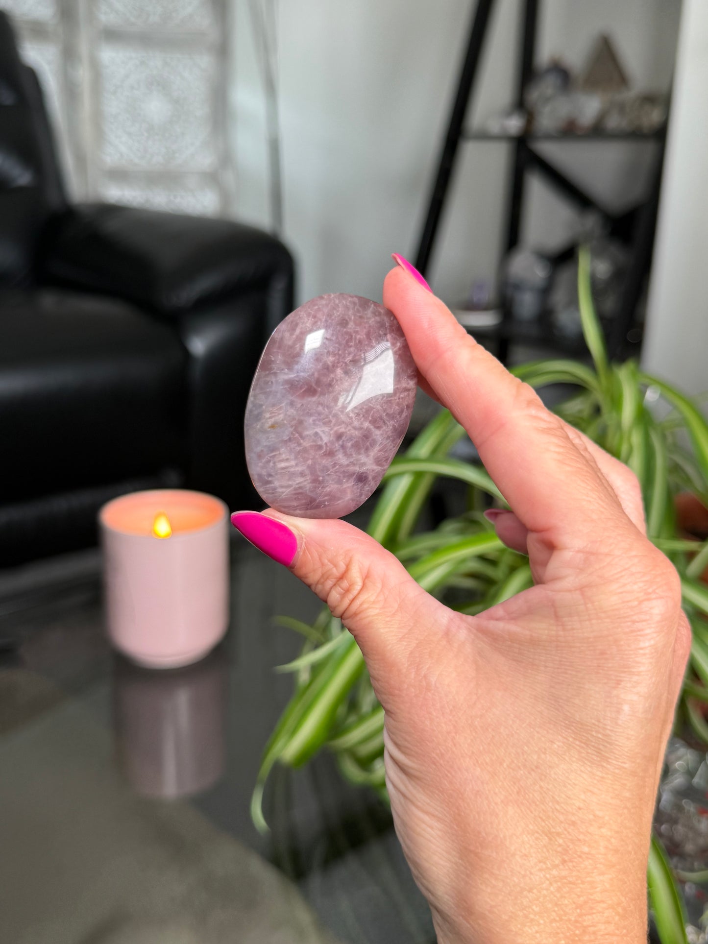 Lavender Rose Quartz Palm