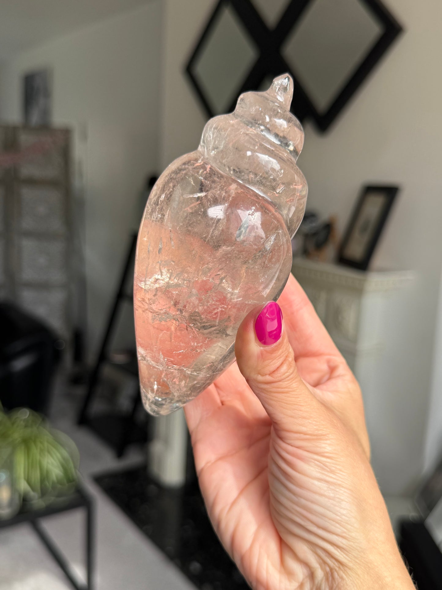 Master Carved Smokey Quartz Shell