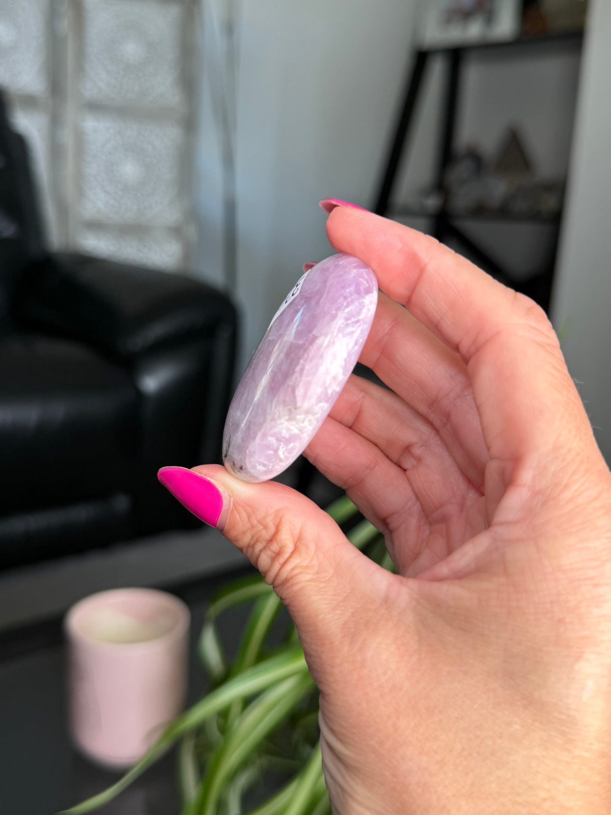 Kunzite Palm Stone