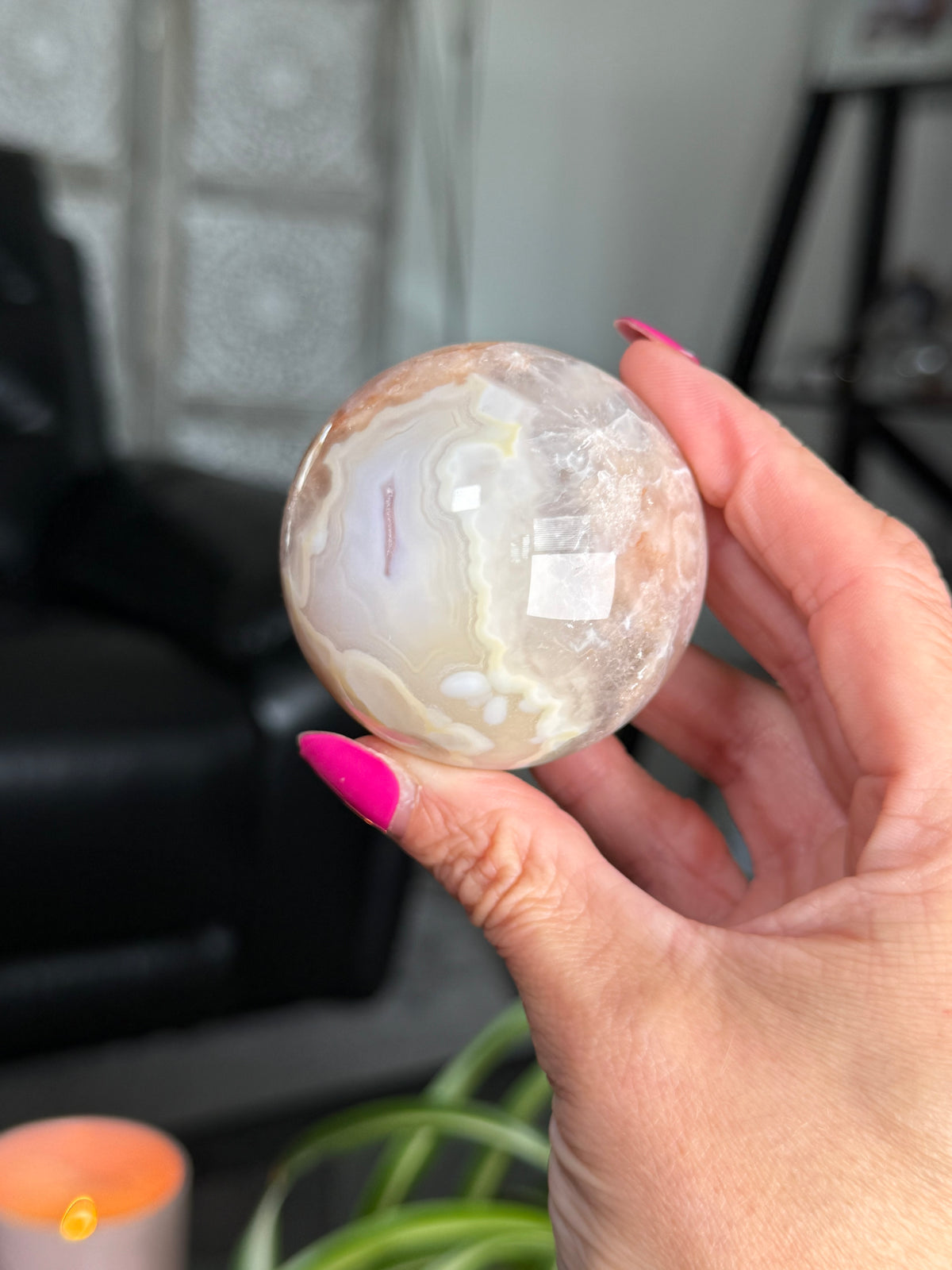 Flower Agate Sphere