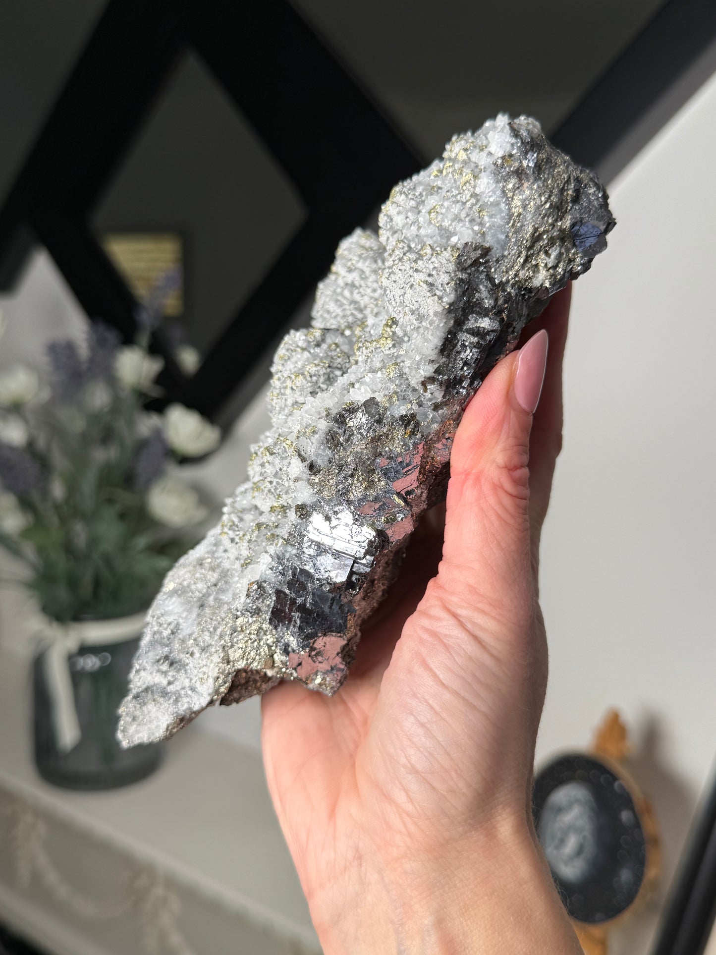 Bulgarian Sphalerite, Quartz & Chalcopyrite With Stand