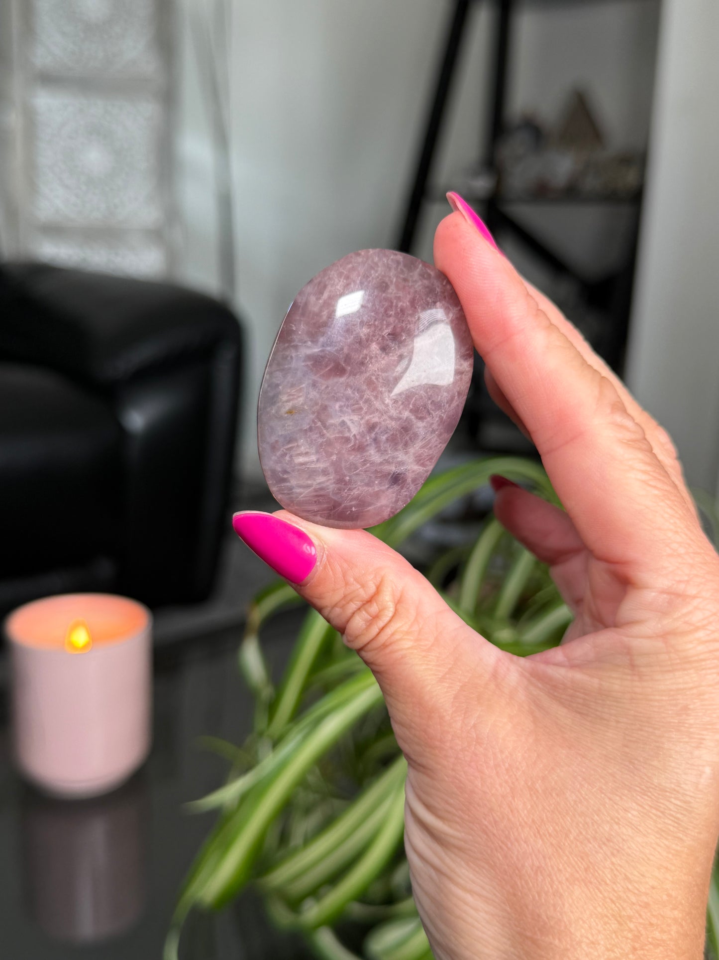 Lavender Rose Quartz Palm