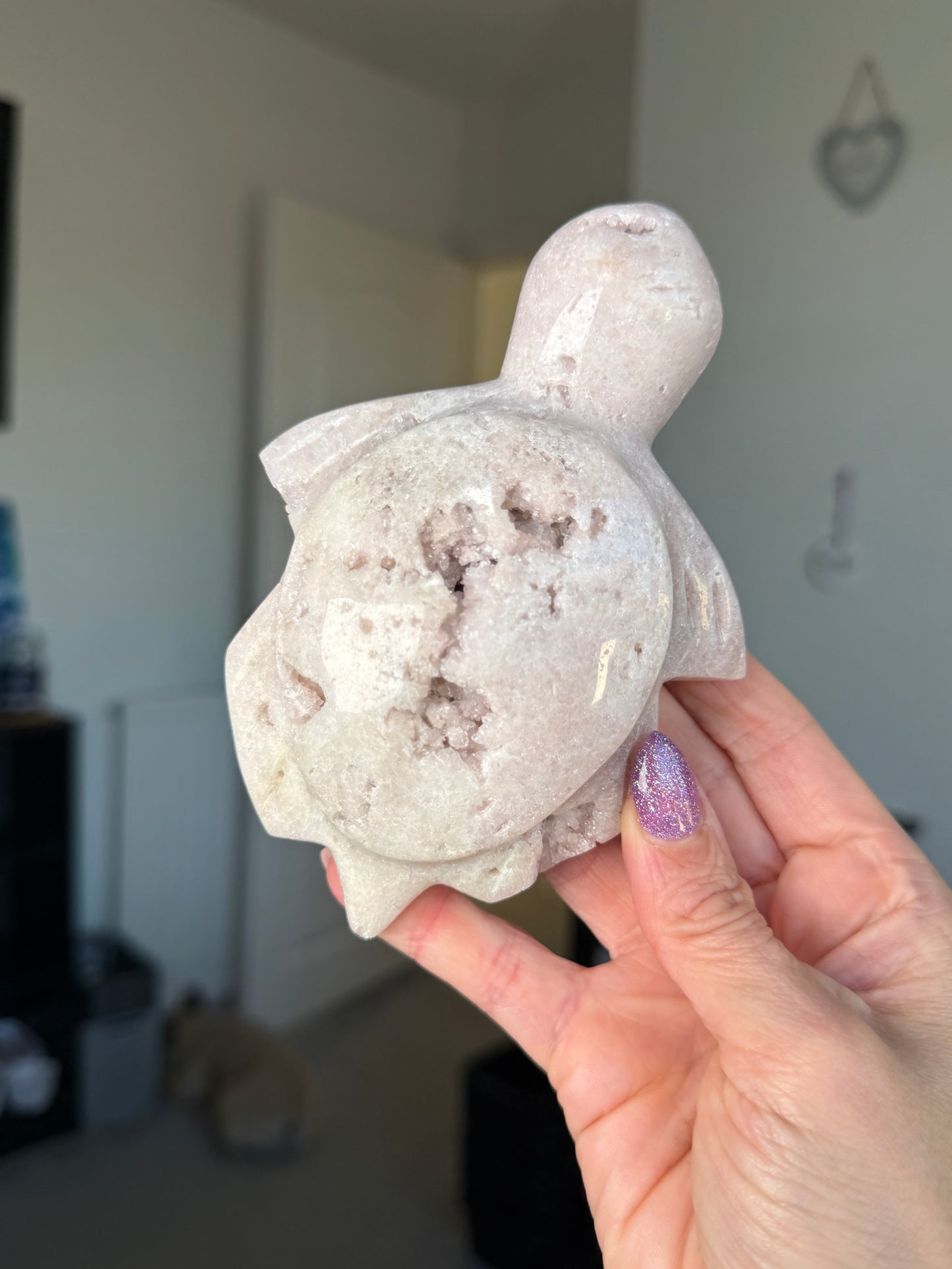 Pink Amethyst Turtle With Stand