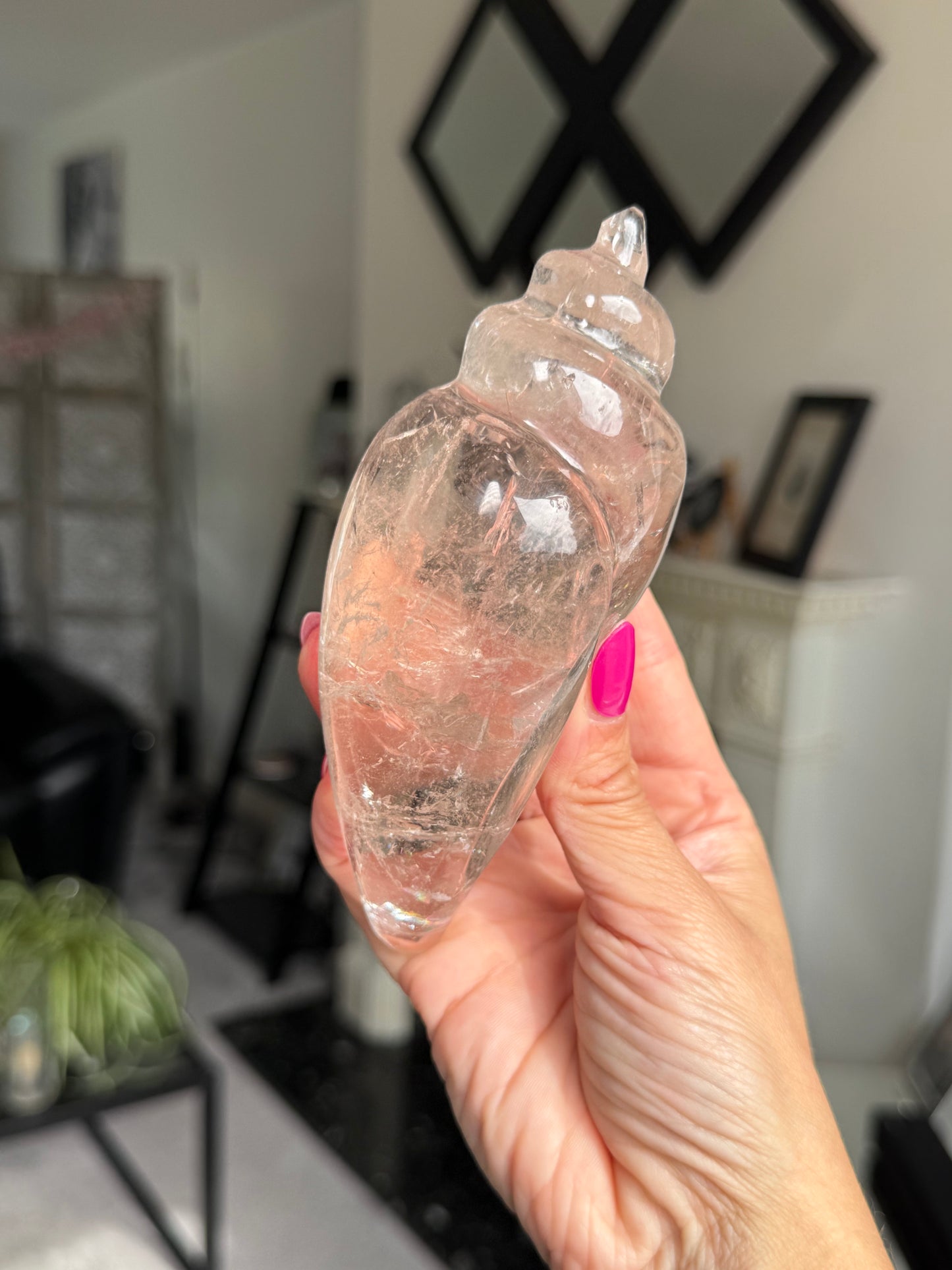Master Carved Smokey Quartz Shell