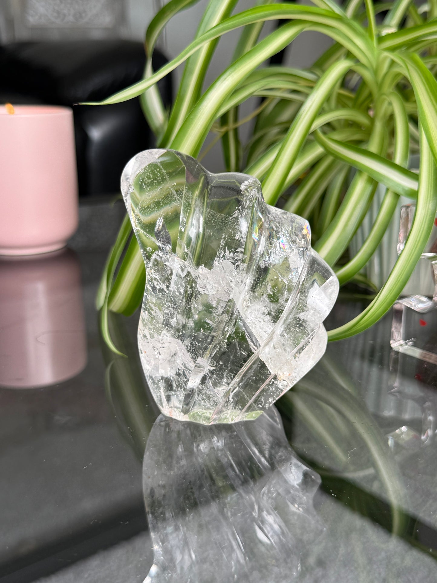 Master Carved Clear Quartz Wave