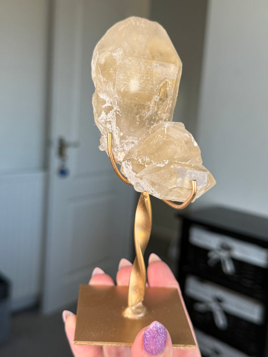 Natural Unpolished Citrine On Stand