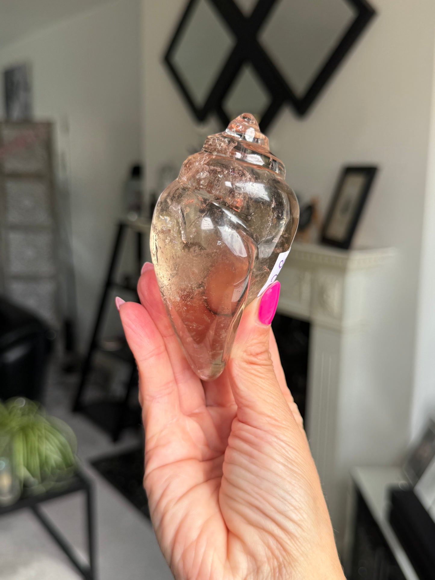 Master Carved Smokey Quartz Shell
