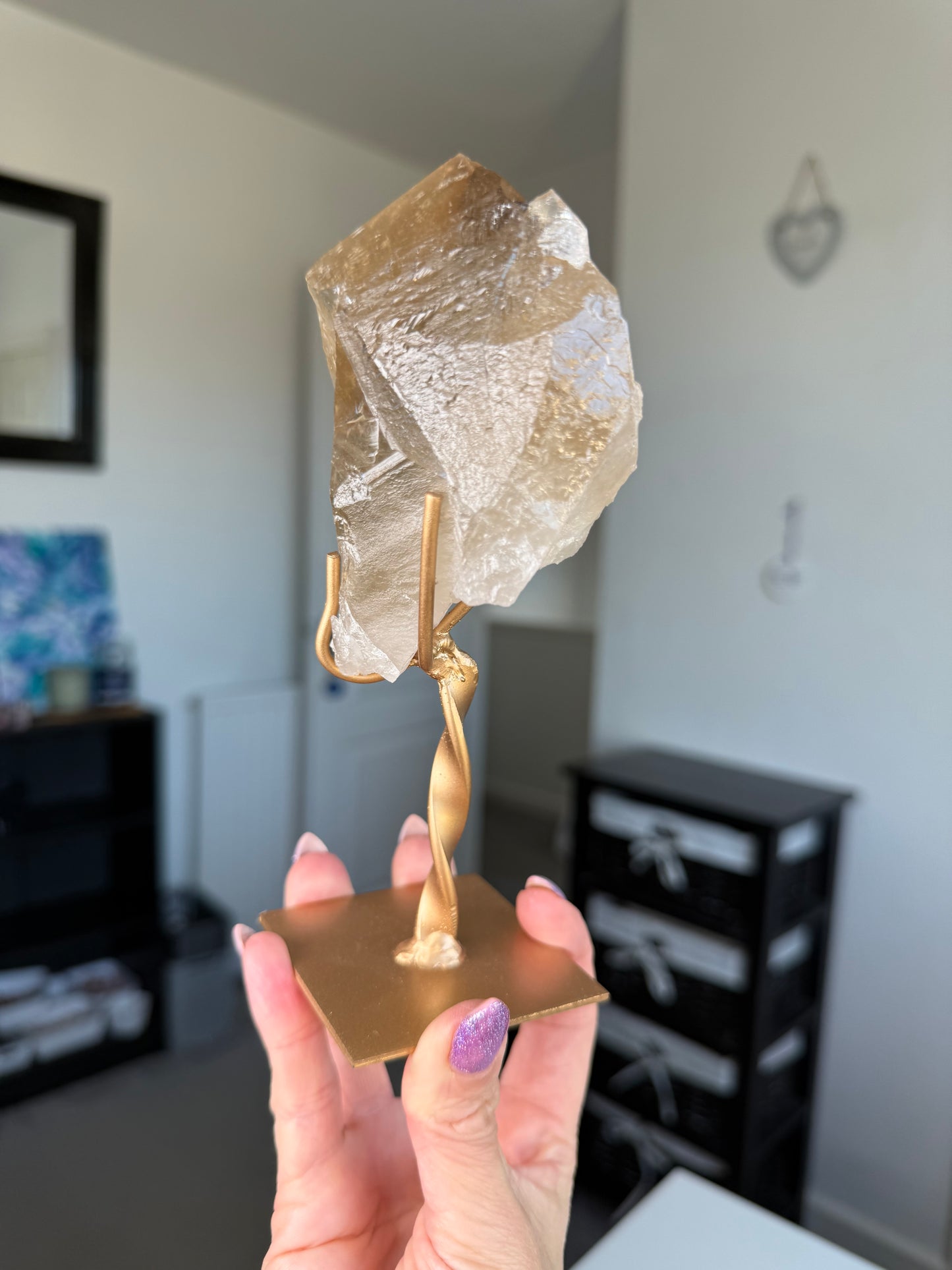 Natural Unpolished Citrine On Stand