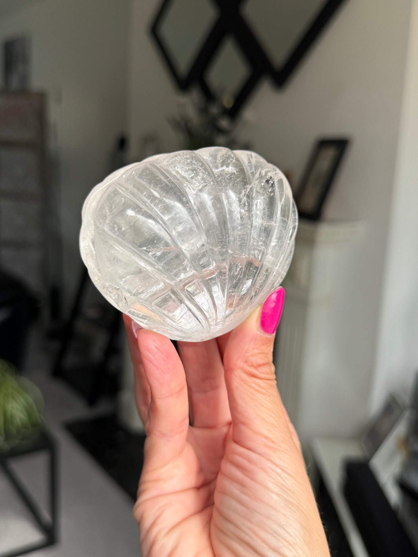 Master Carved Clear Quartz Shell