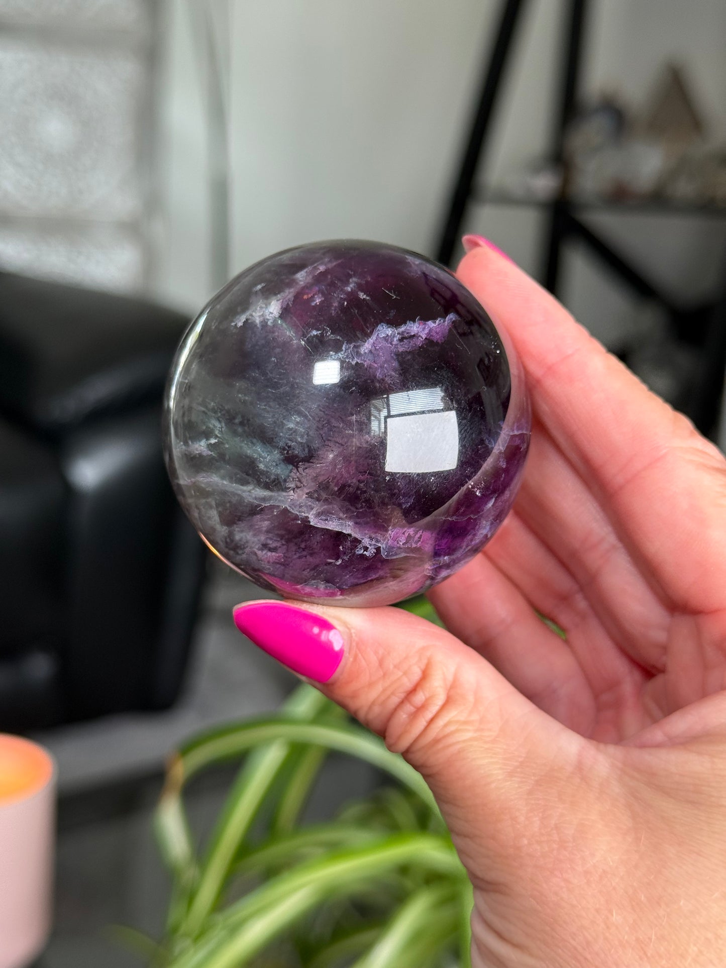Purple & Green Fluorite Sphere