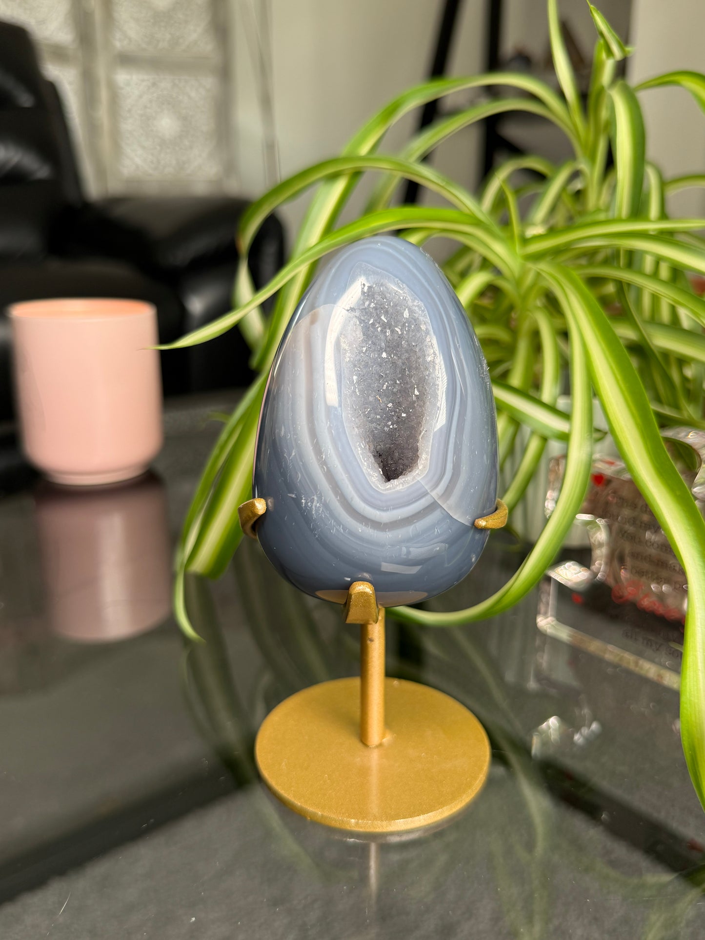 Agate Egg On Stand