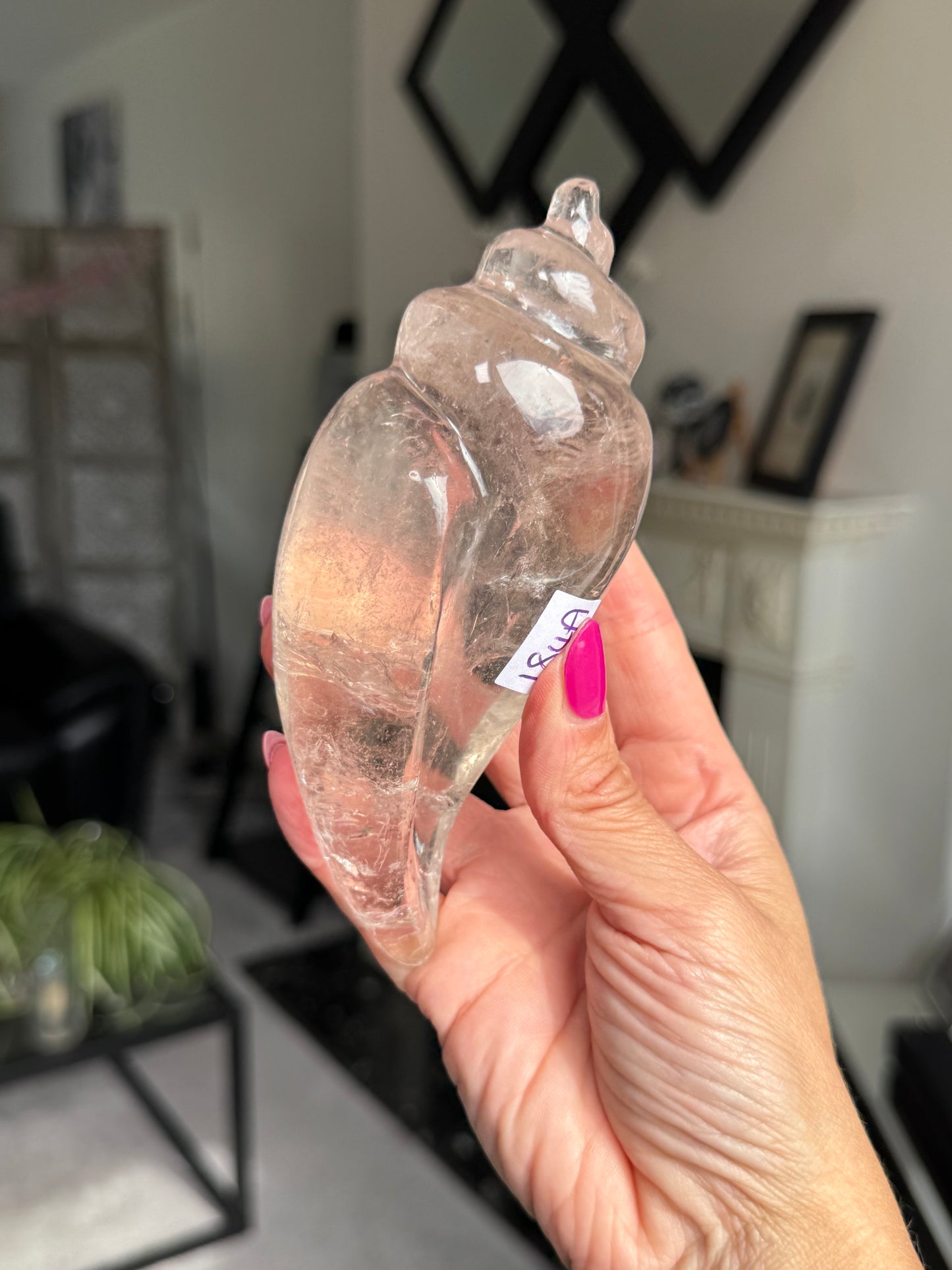 Master Carved Smokey Quartz Shell