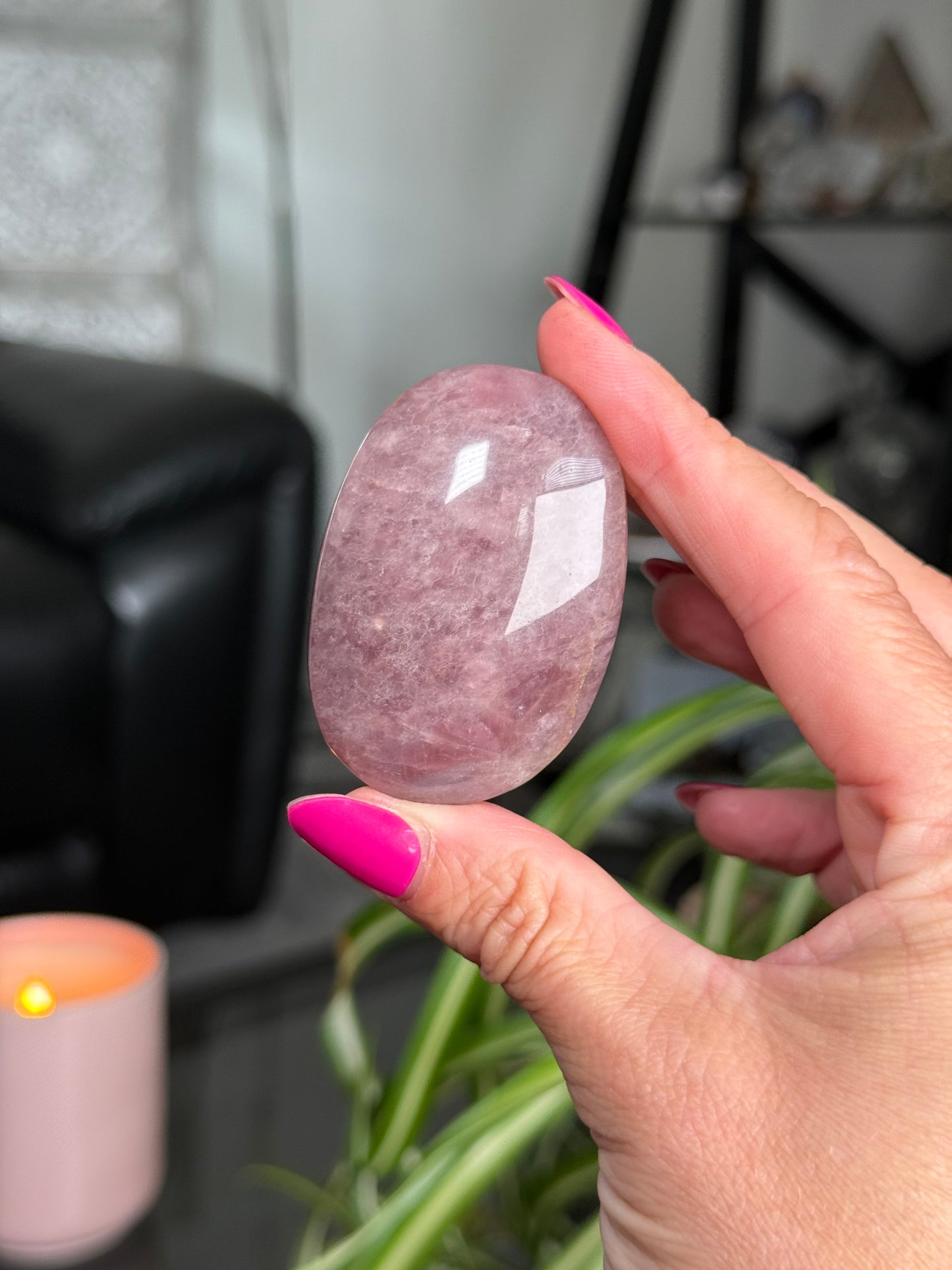 Lavender Rose Quartz Palm