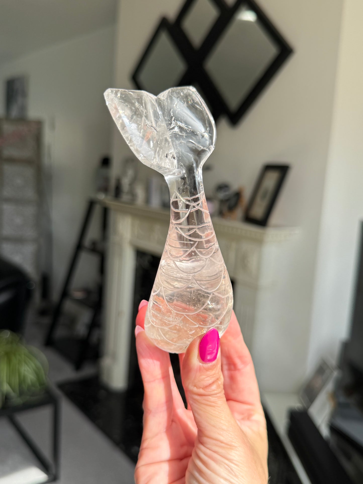 Master Carved Mermaid Tail - Clear Quartz