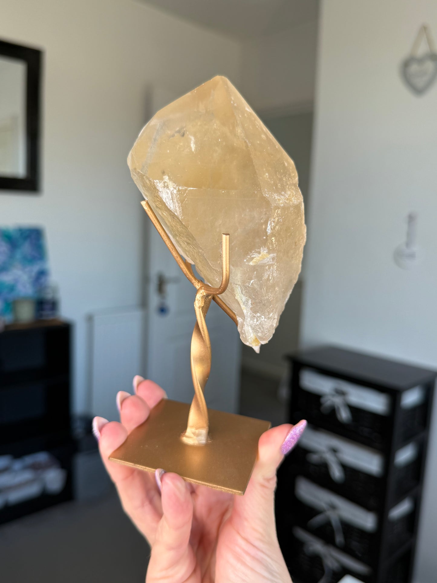 Natural Unpolished Citrine On Stand