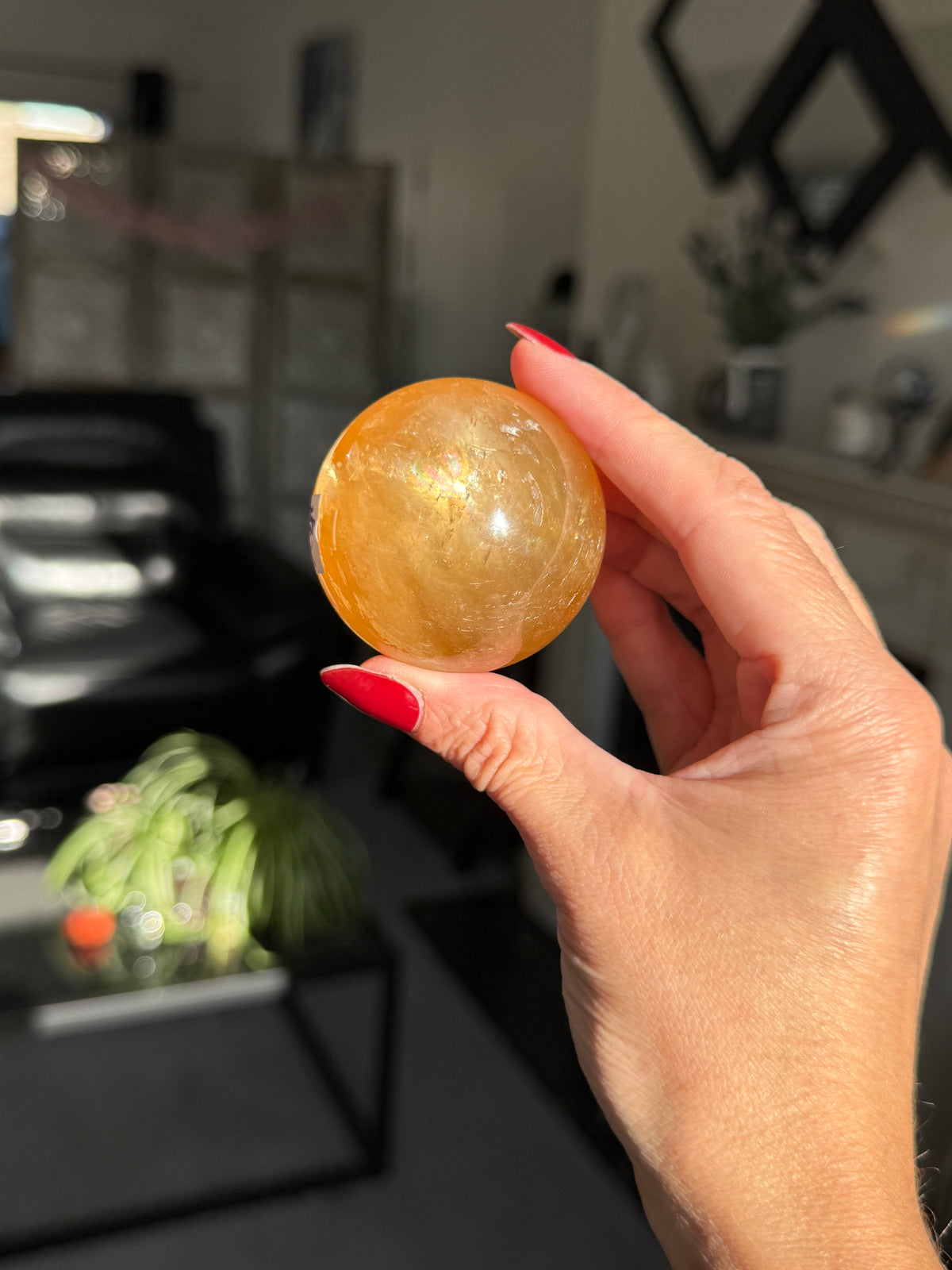 Honey Calcite Sphere - Imperfect