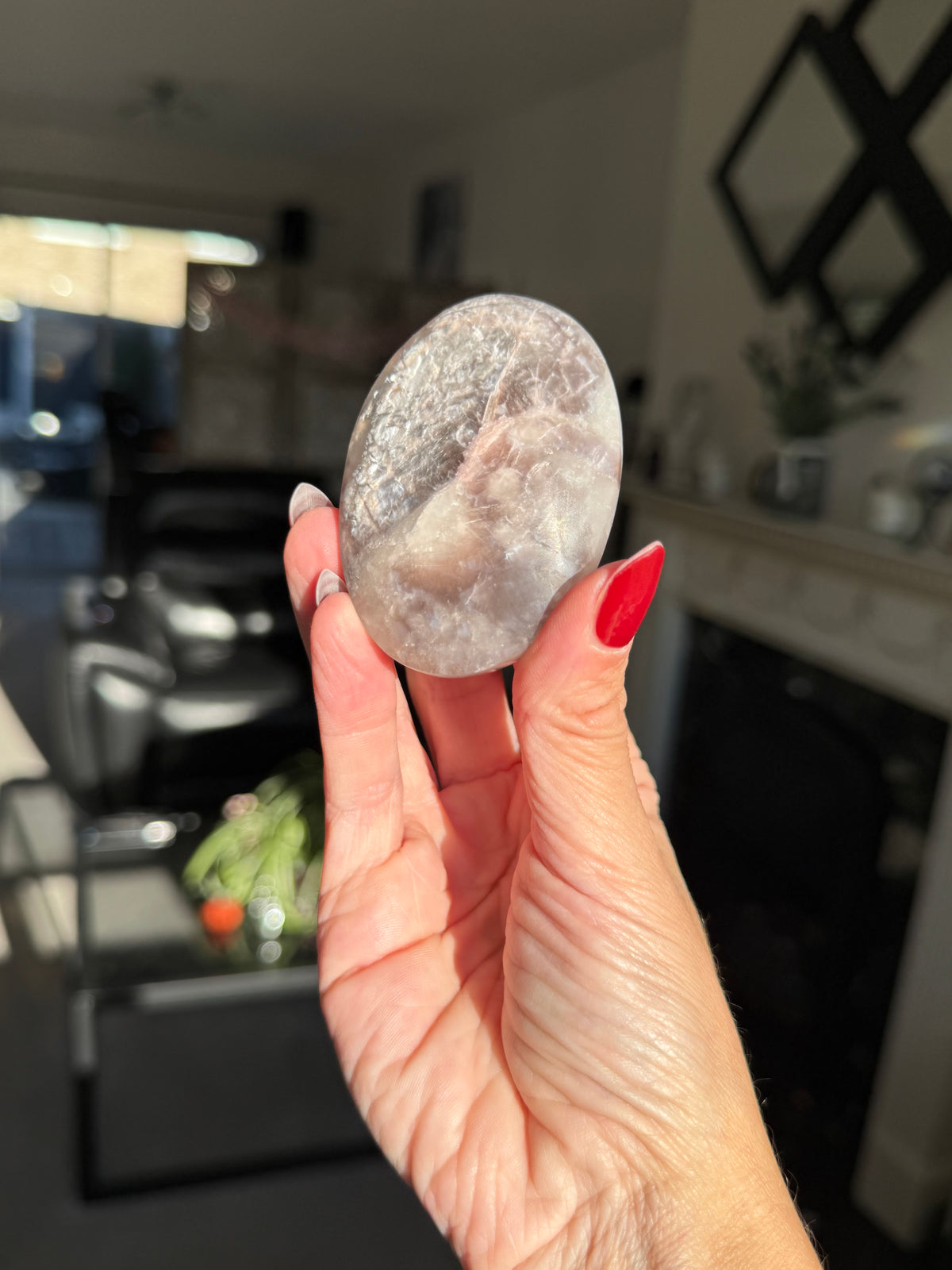 Gem Lepidolite Palm