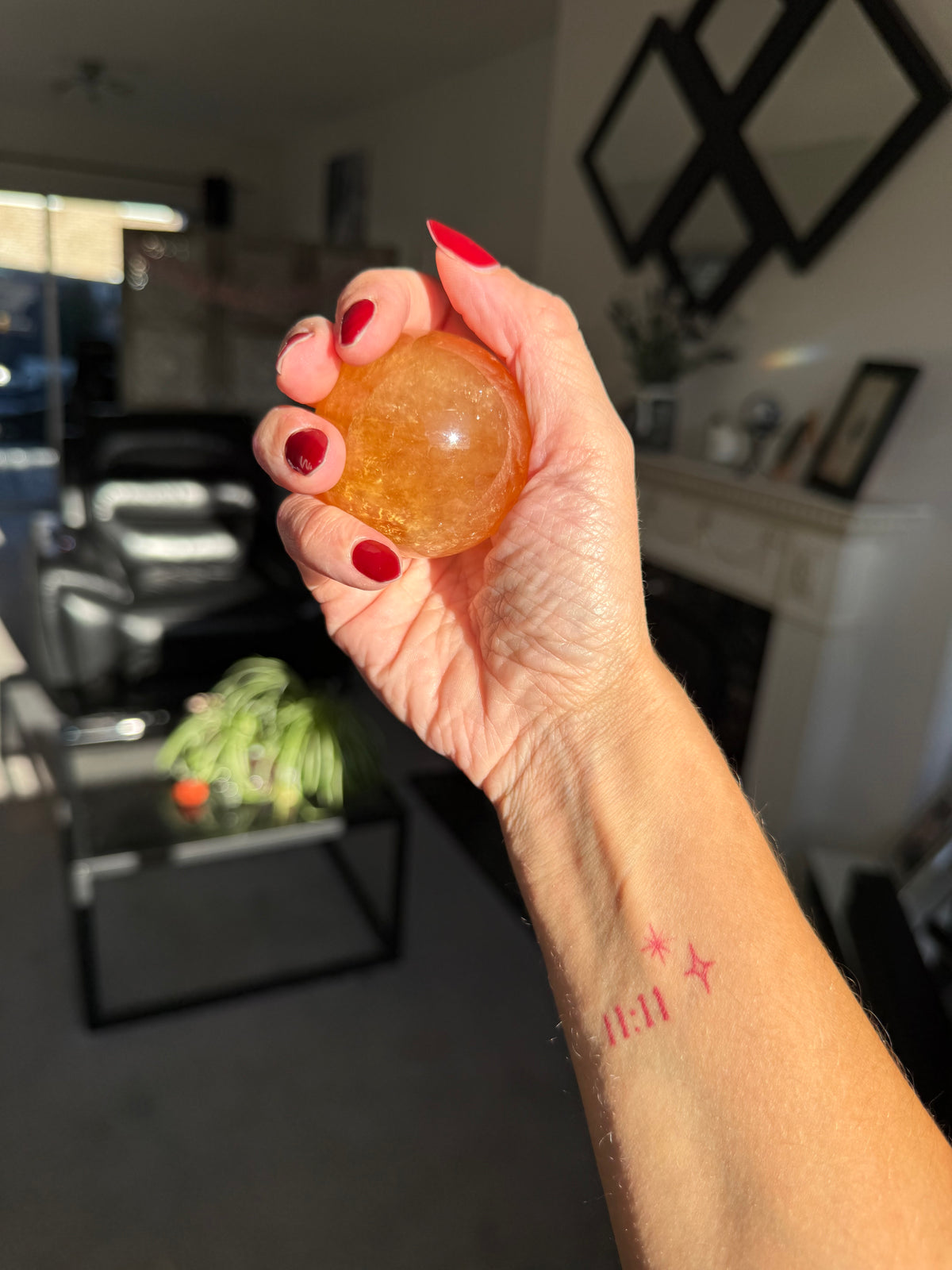Honey Calcite Sphere - Imperfect