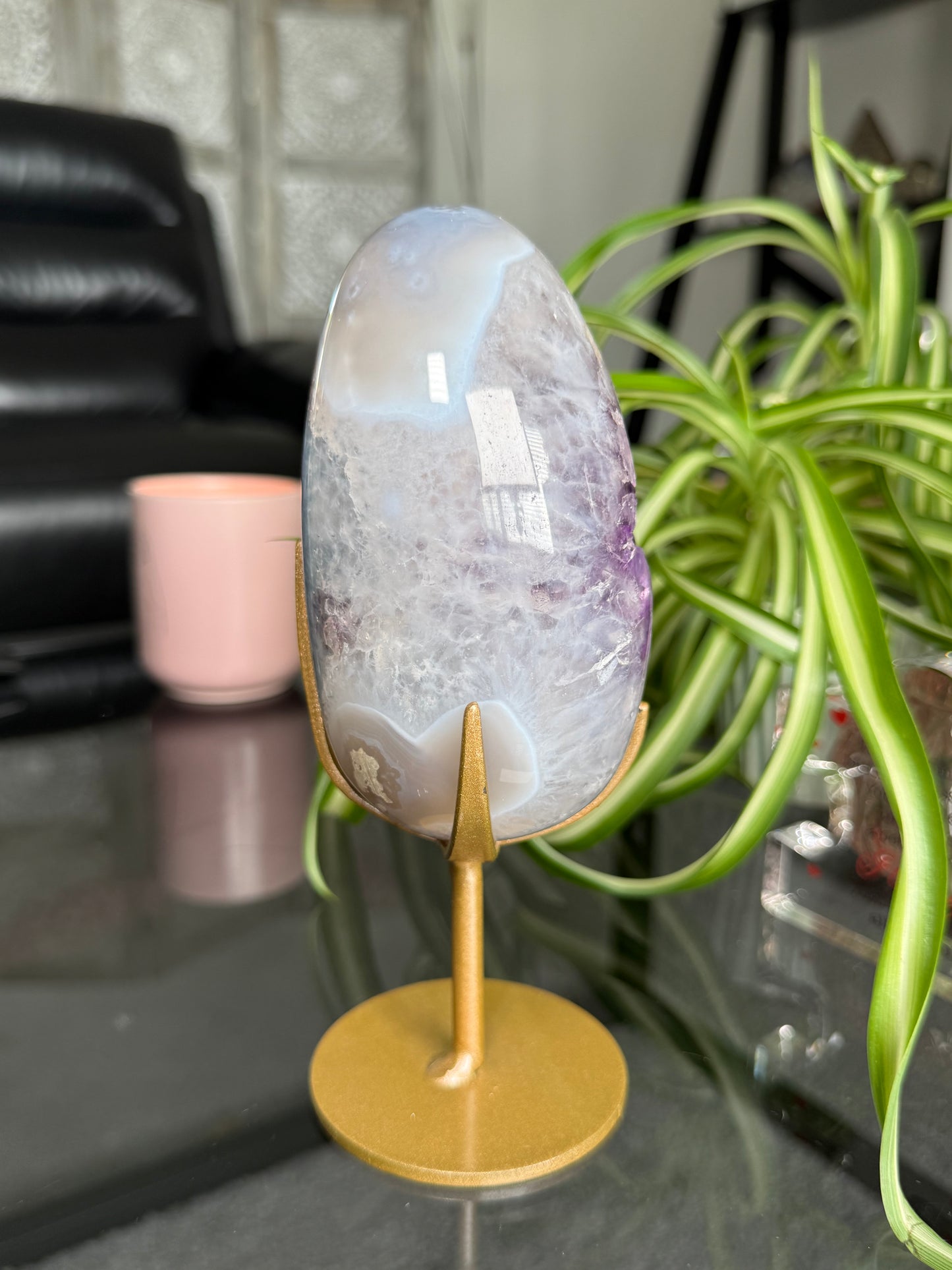 Amethyst Agate Egg On Stand