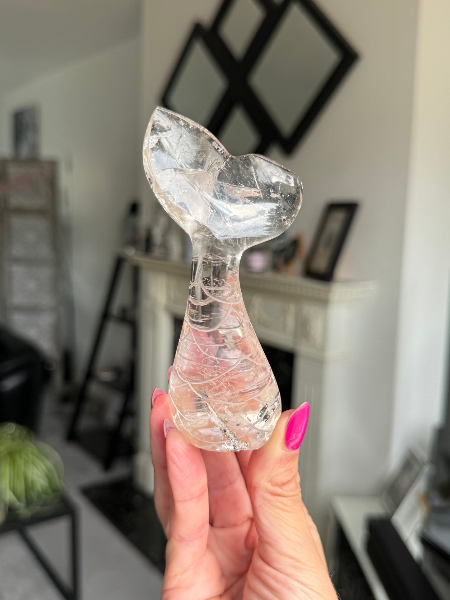 Master Carved Mermaid Tail - Clear Quartz