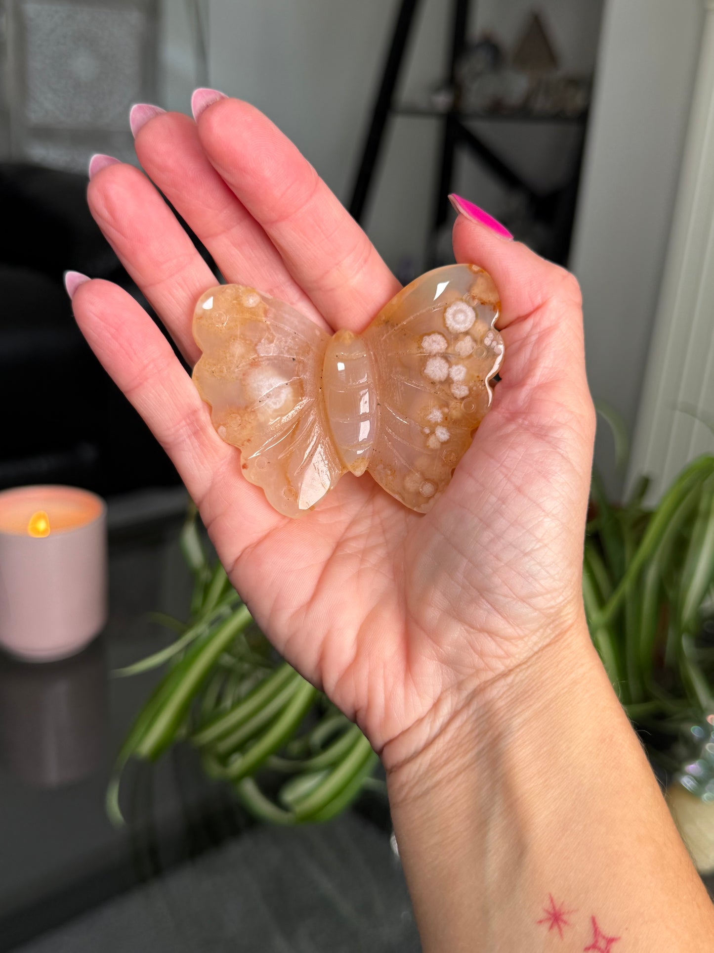Flower Agate Butterfly
