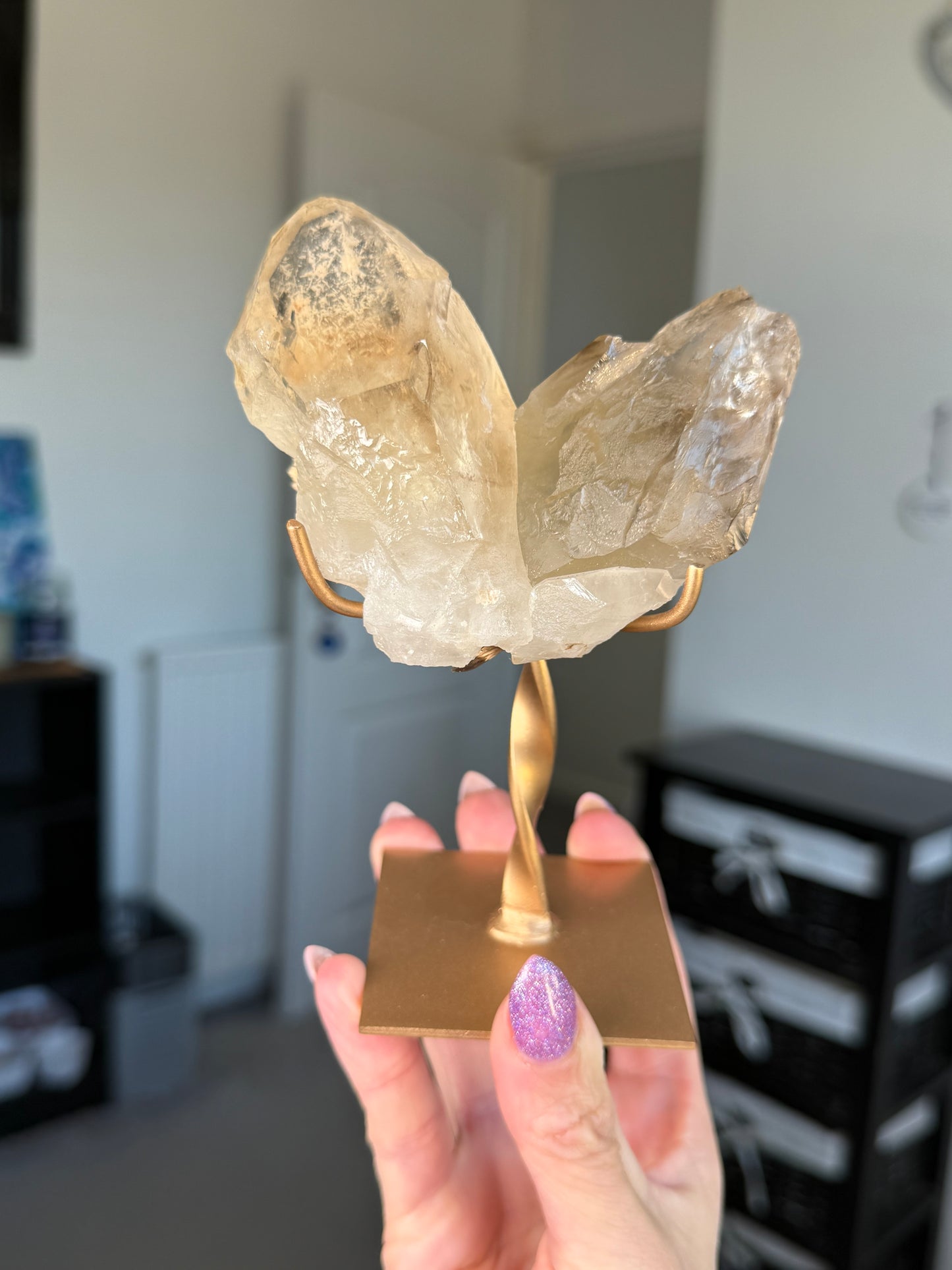 Natural Unpolished Citrine On Stand