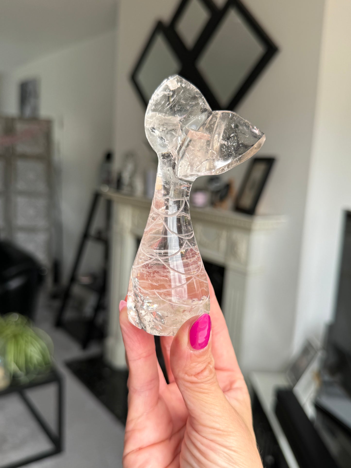 Master Carved Mermaid Tail - Clear Quartz