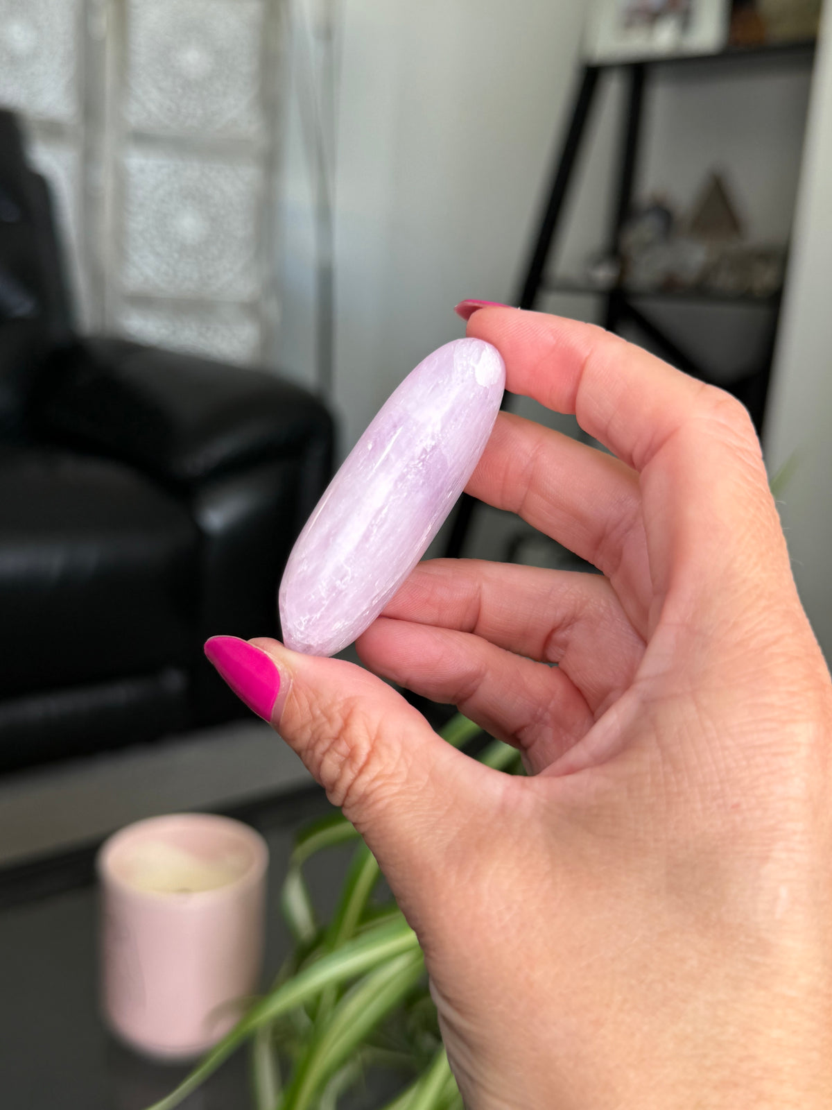 Kunzite Palm Stone