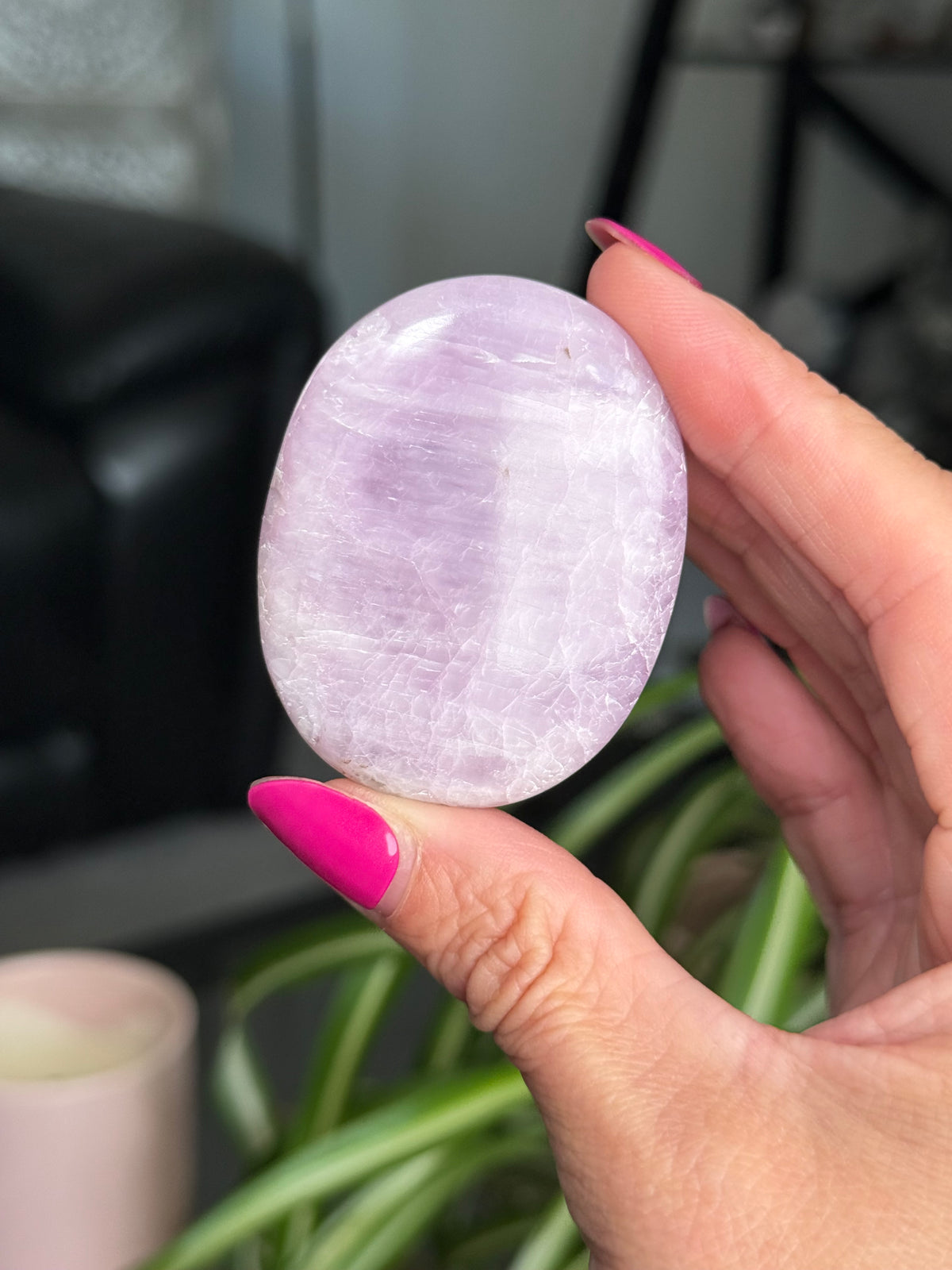Kunzite Palm Stone