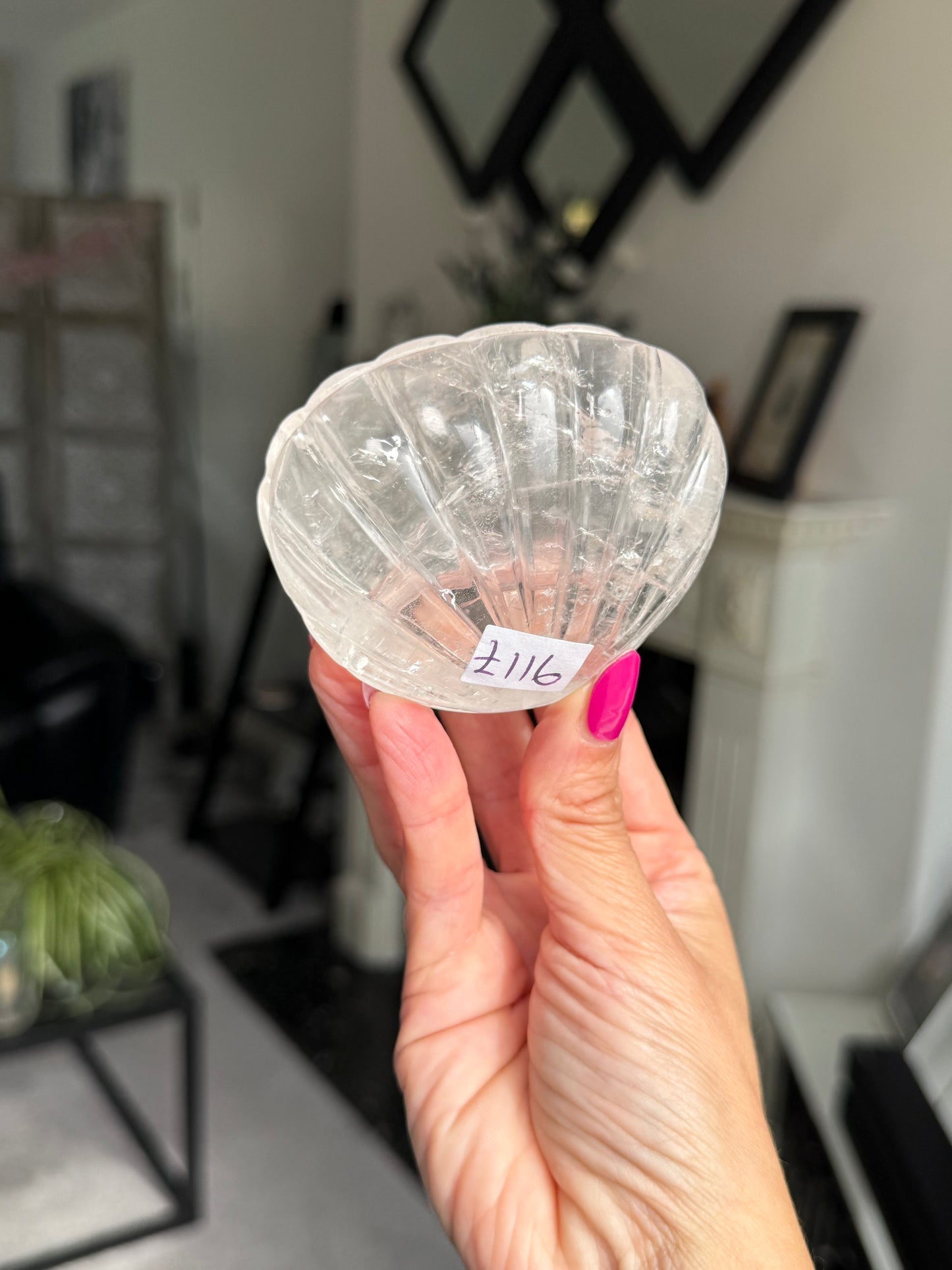 Master Carved Clear Quartz Shell