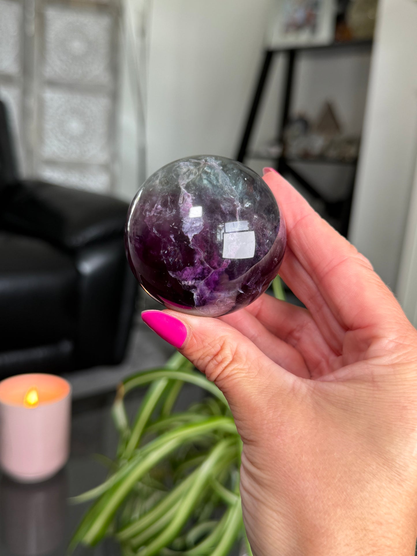Purple & Green Fluorite Sphere