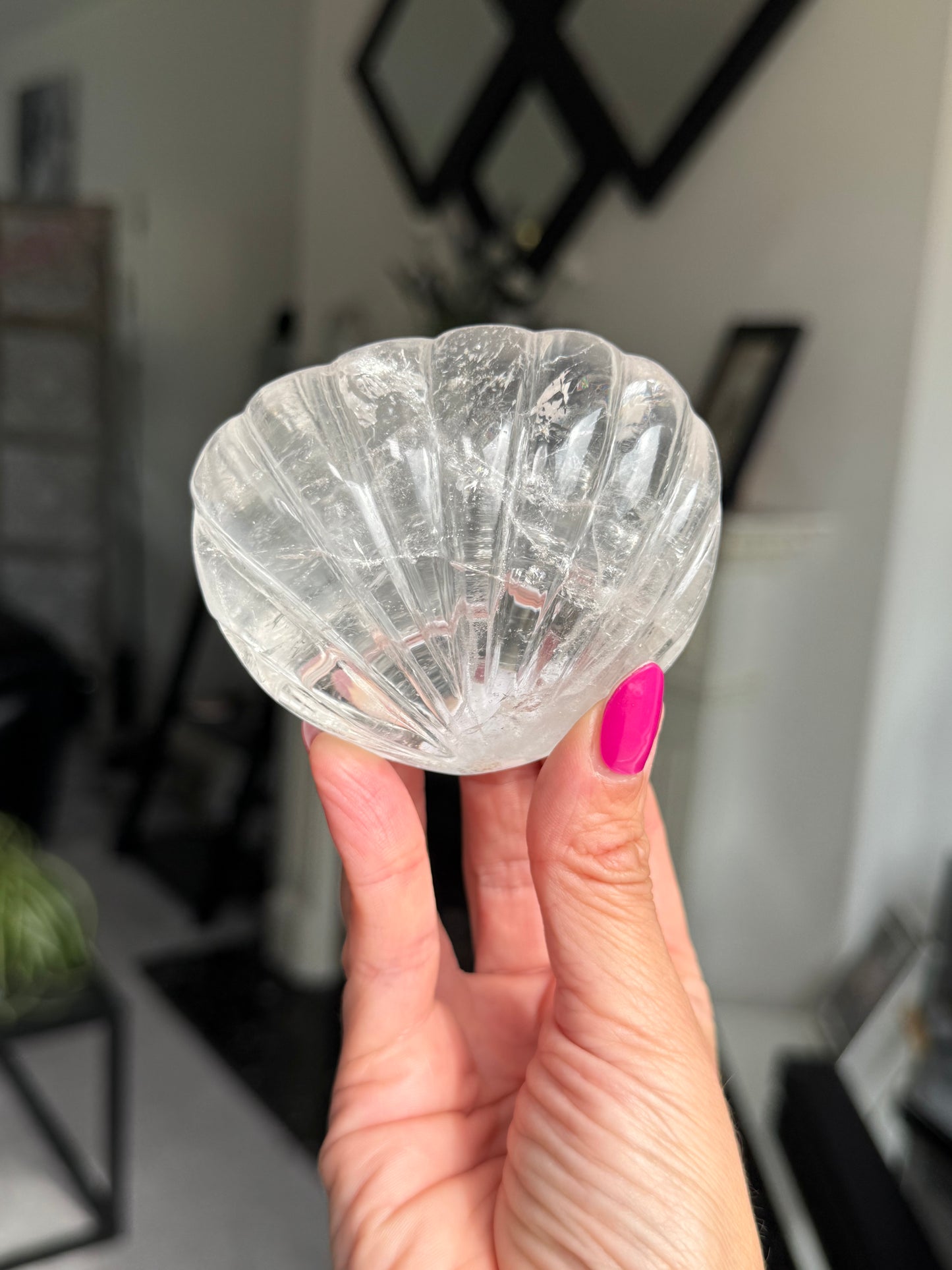 Master Carved Clear Quartz Shell