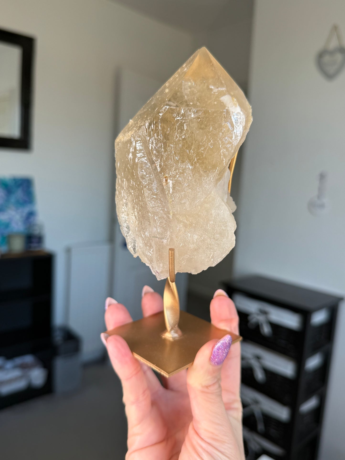 Natural Unpolished Citrine On Stand