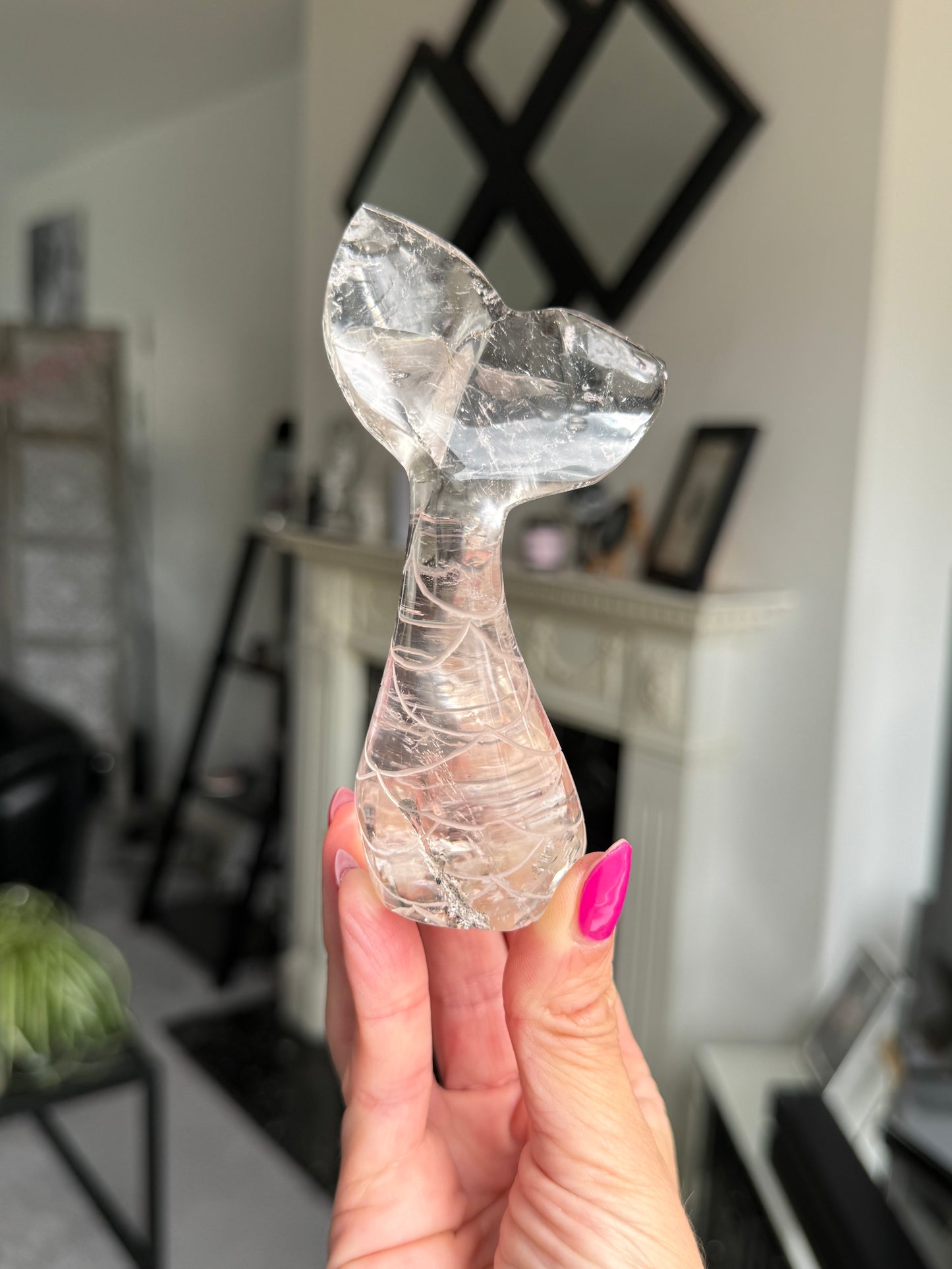 Master Carved Mermaid Tail - Clear Quartz