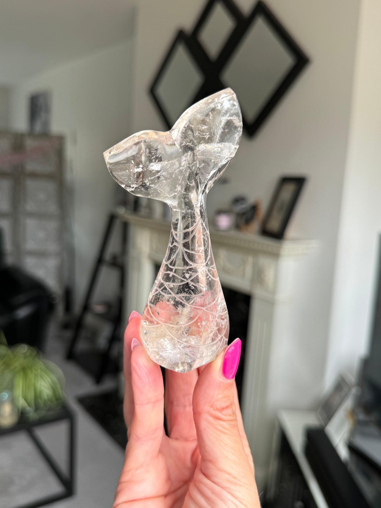 Master Carved Mermaid Tail - Clear Quartz