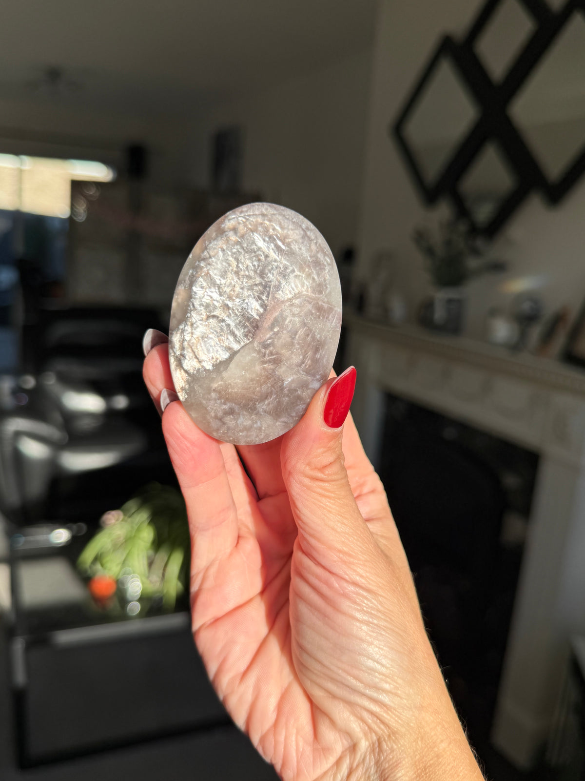 Gem Lepidolite Palm