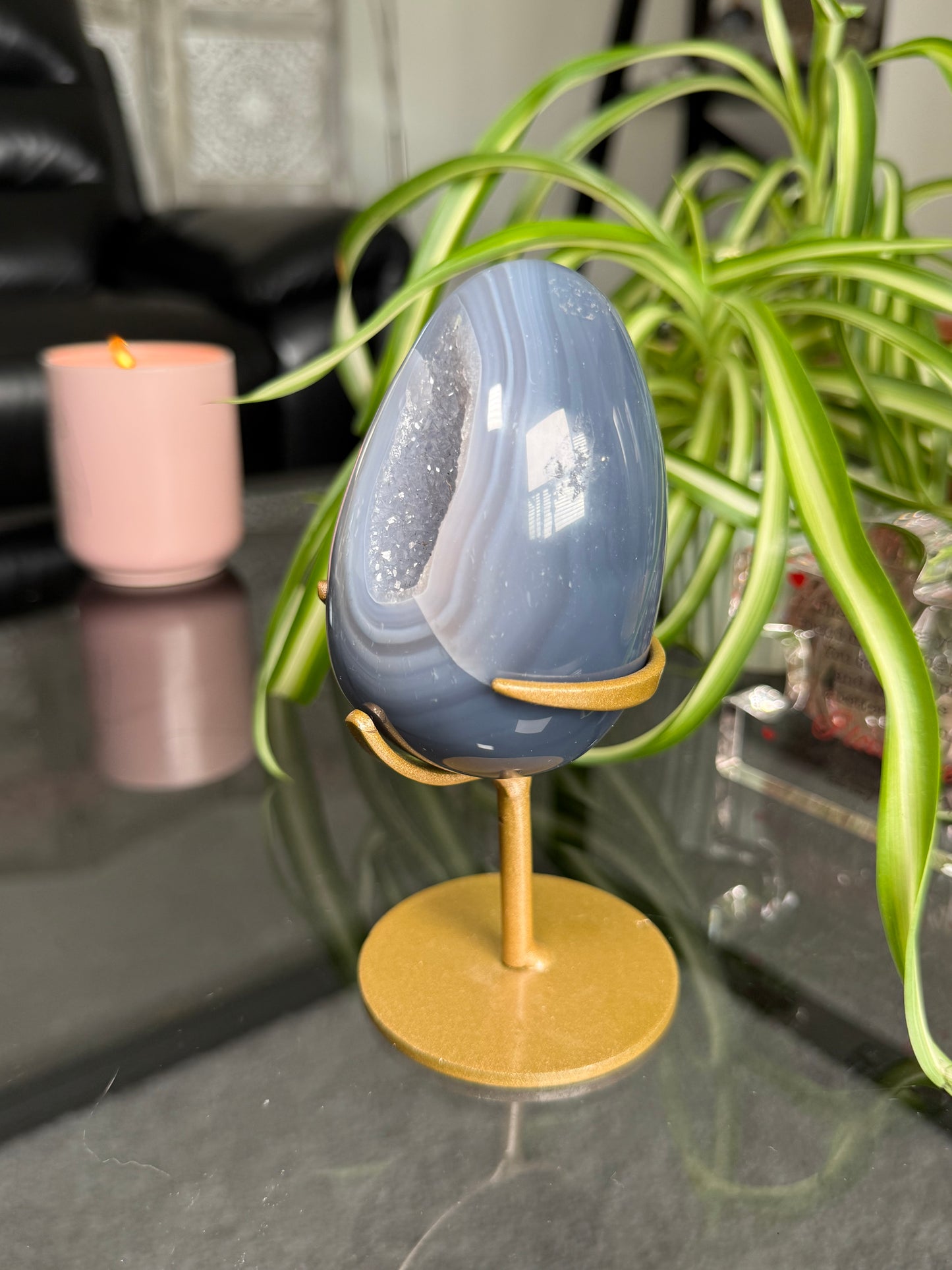 Agate Egg On Stand