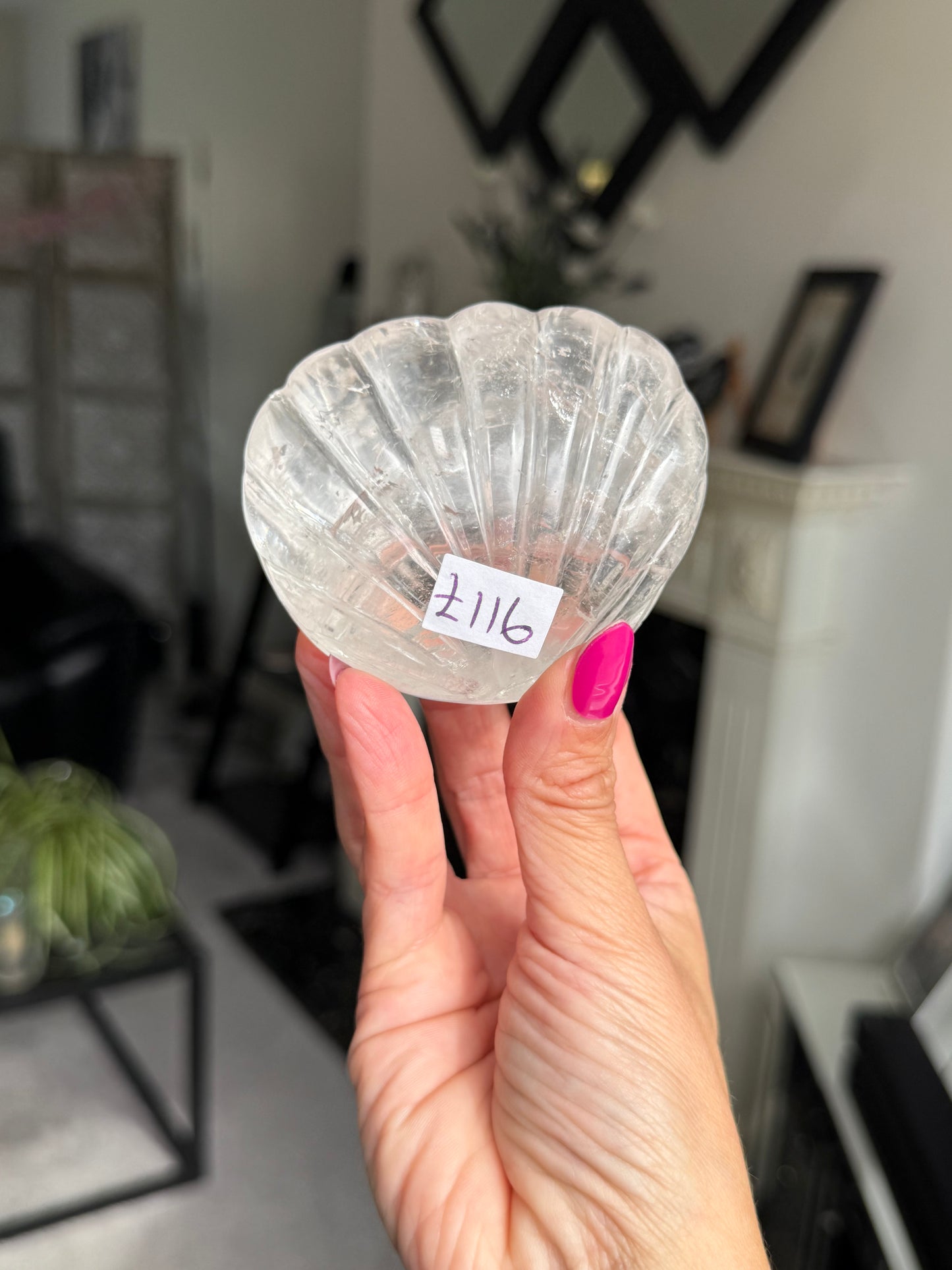 Master Carved Clear Quartz Shell