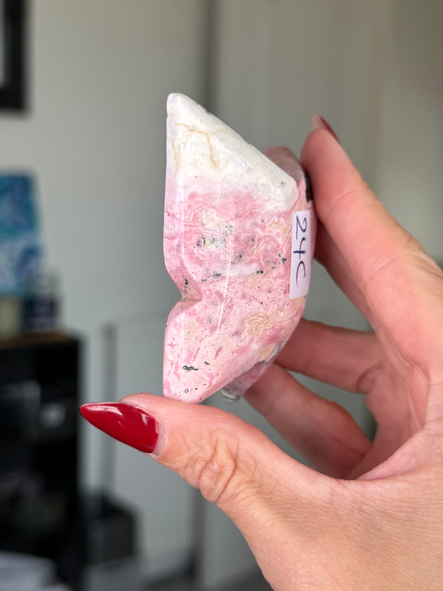 Peruvian Rhodonite Butterfly With Stand