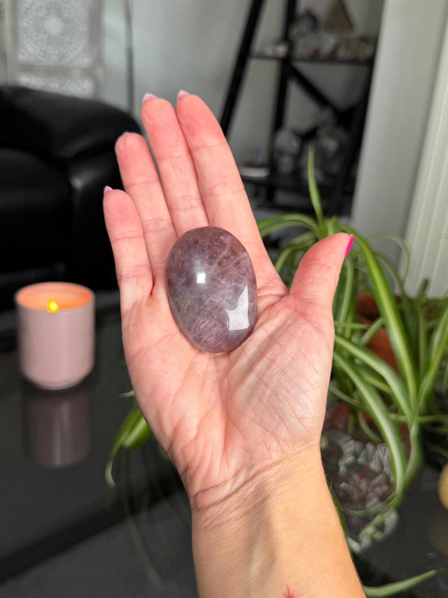 Lavender Rose Quartz Palm
